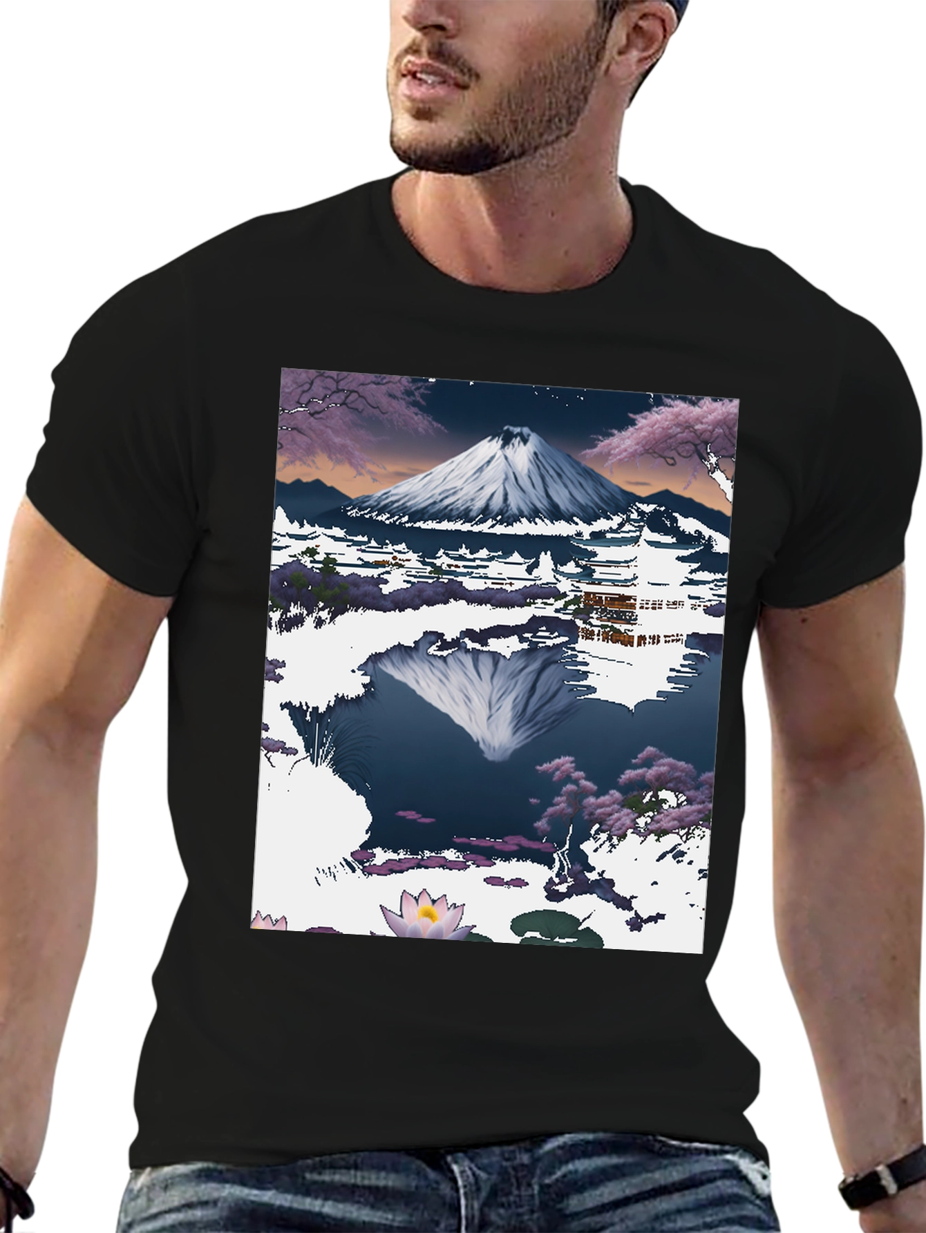 Mount Fuji T-Shirt: Artistic Japanese Landscape Tee