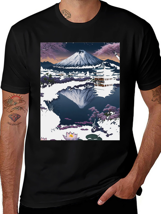 Mount Fuji T-Shirt: Artistic Japanese Landscape Tee