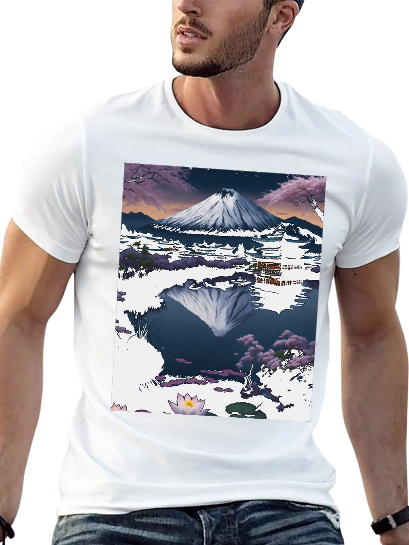Mount Fuji T-Shirt: Artistic Japanese Landscape Tee
