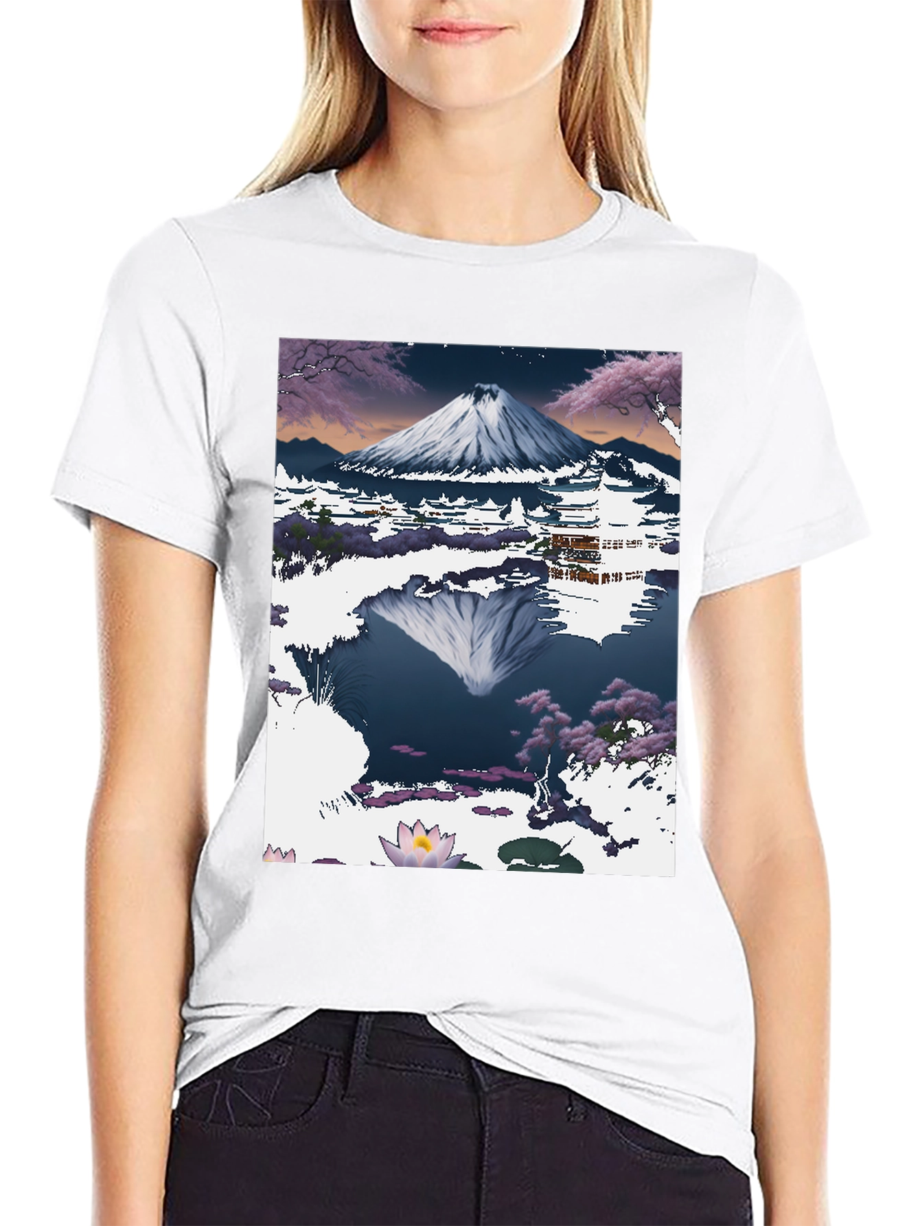 Mount Fuji T-Shirt: Artistic Japanese Landscape Tee