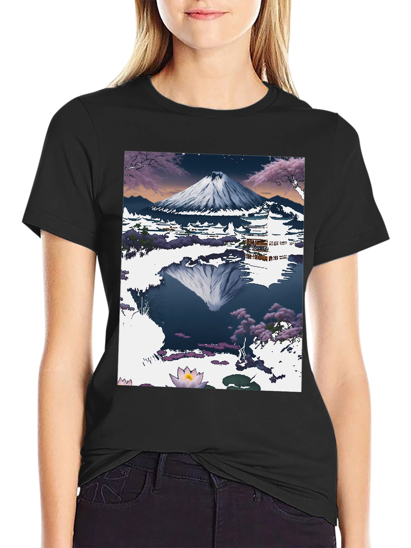 Mount Fuji T-Shirt: Artistic Japanese Landscape Tee