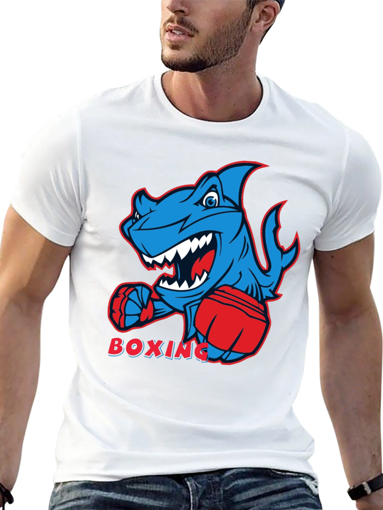 Boxing Shark Graphic Tee - Cool & Comfortable