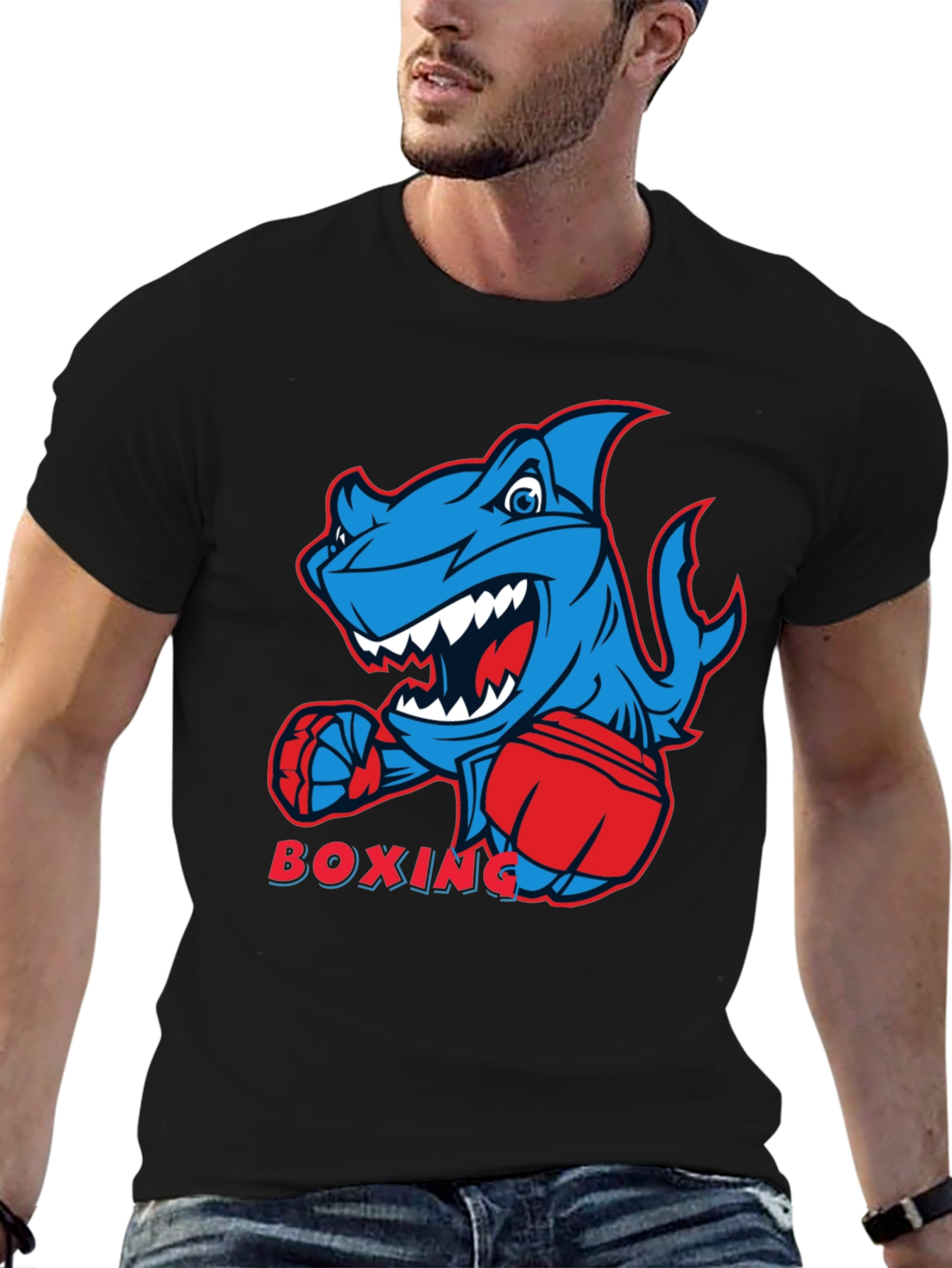 Boxing Shark Graphic Tee - Cool & Comfortable