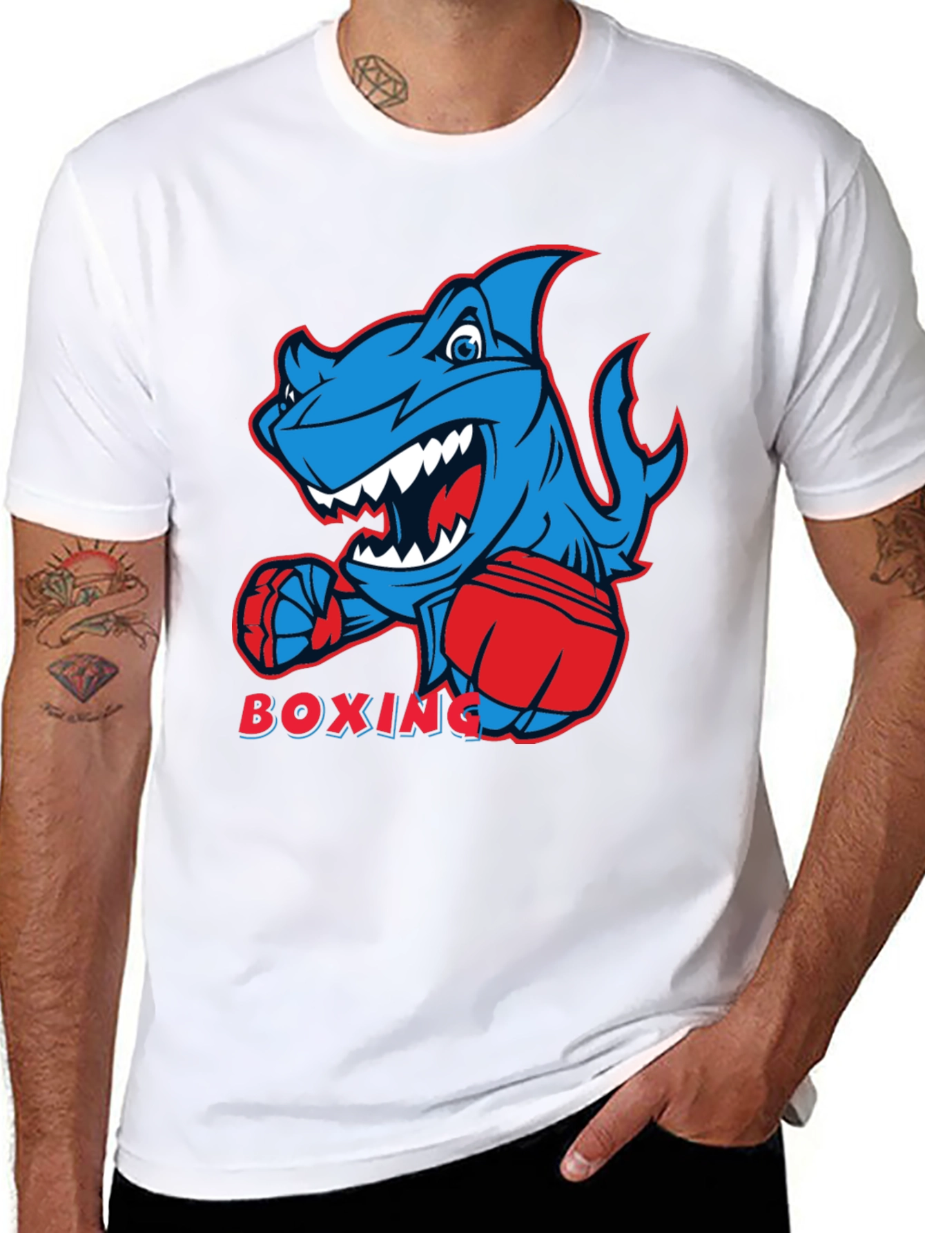Boxing Shark Graphic Tee - Cool & Comfortable