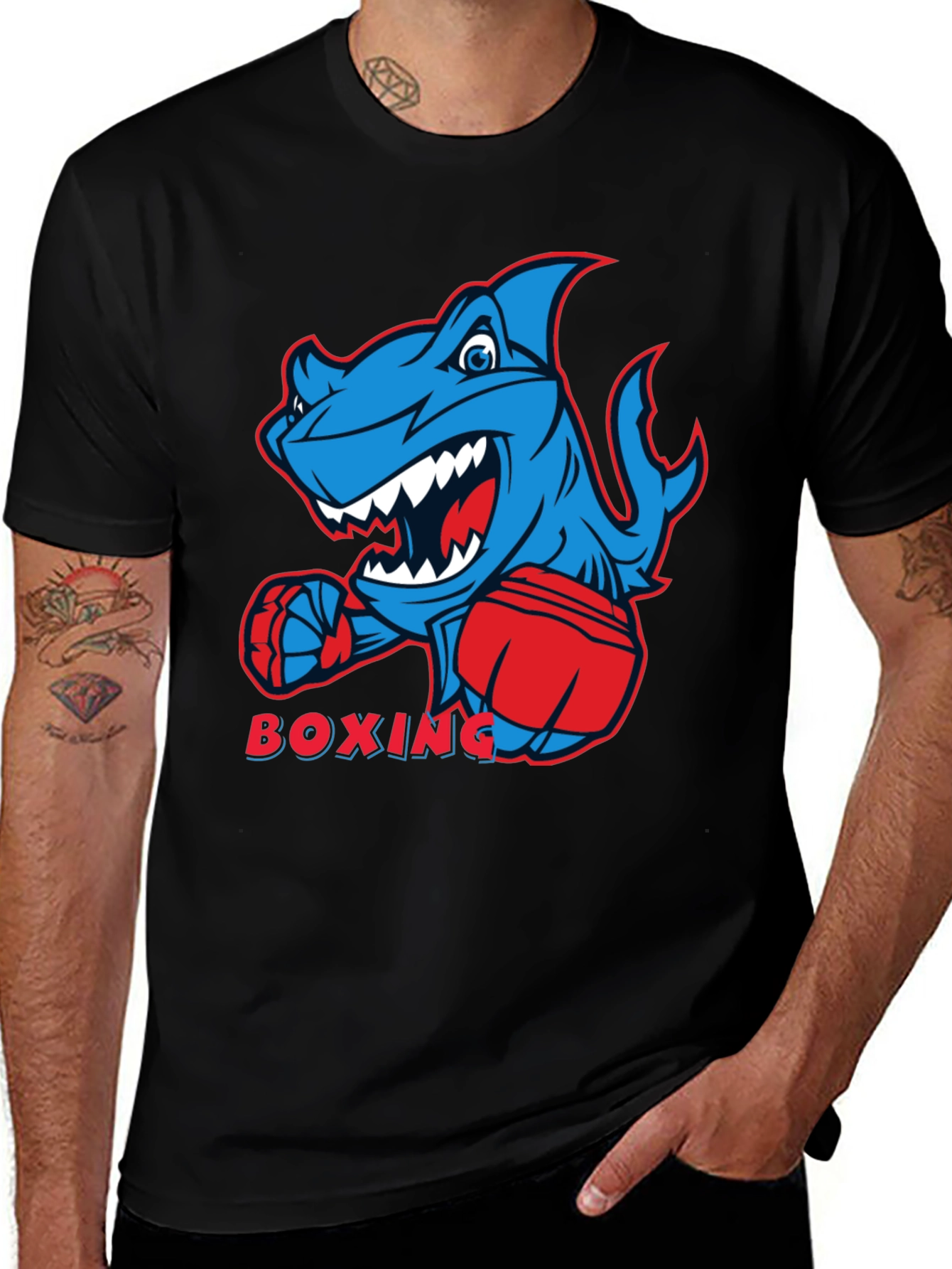 Boxing Shark Graphic Tee - Cool & Comfortable