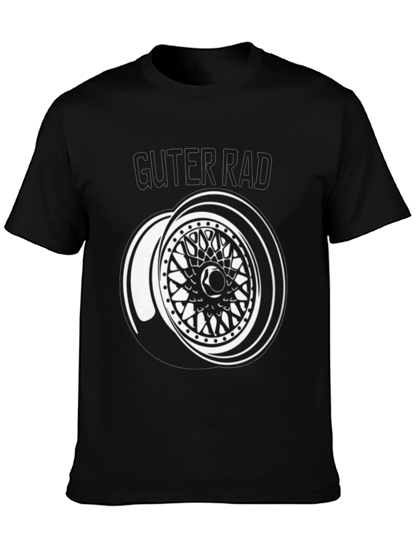 Guter Rad Black T-Shirt - Car Wheel Design
