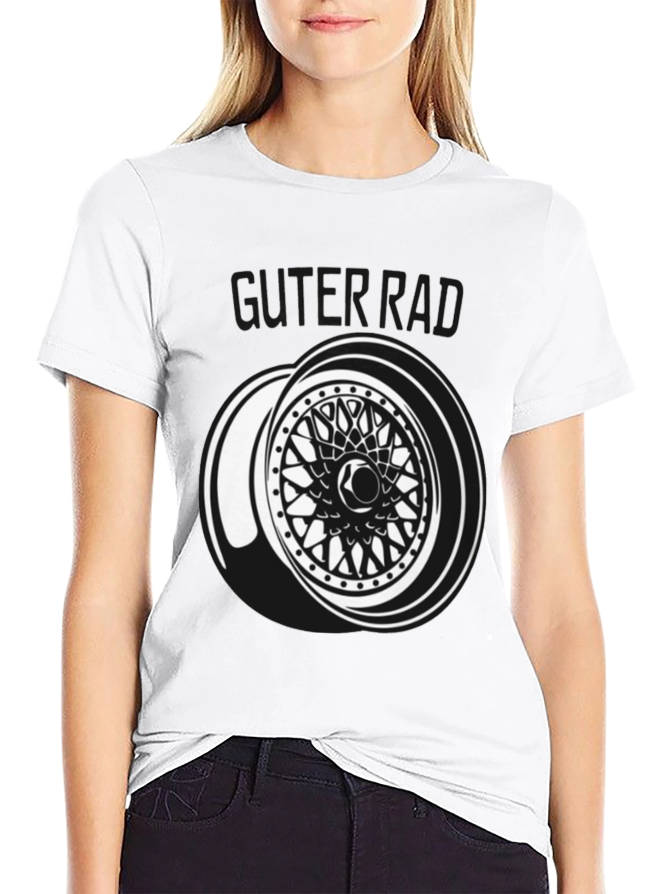 Guter Rad Black T-Shirt - Car Wheel Design