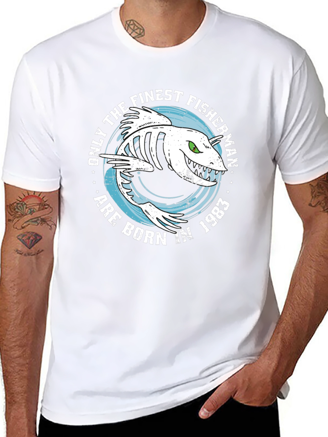 Finest Fisherman Born in 1983 Graphic Tee