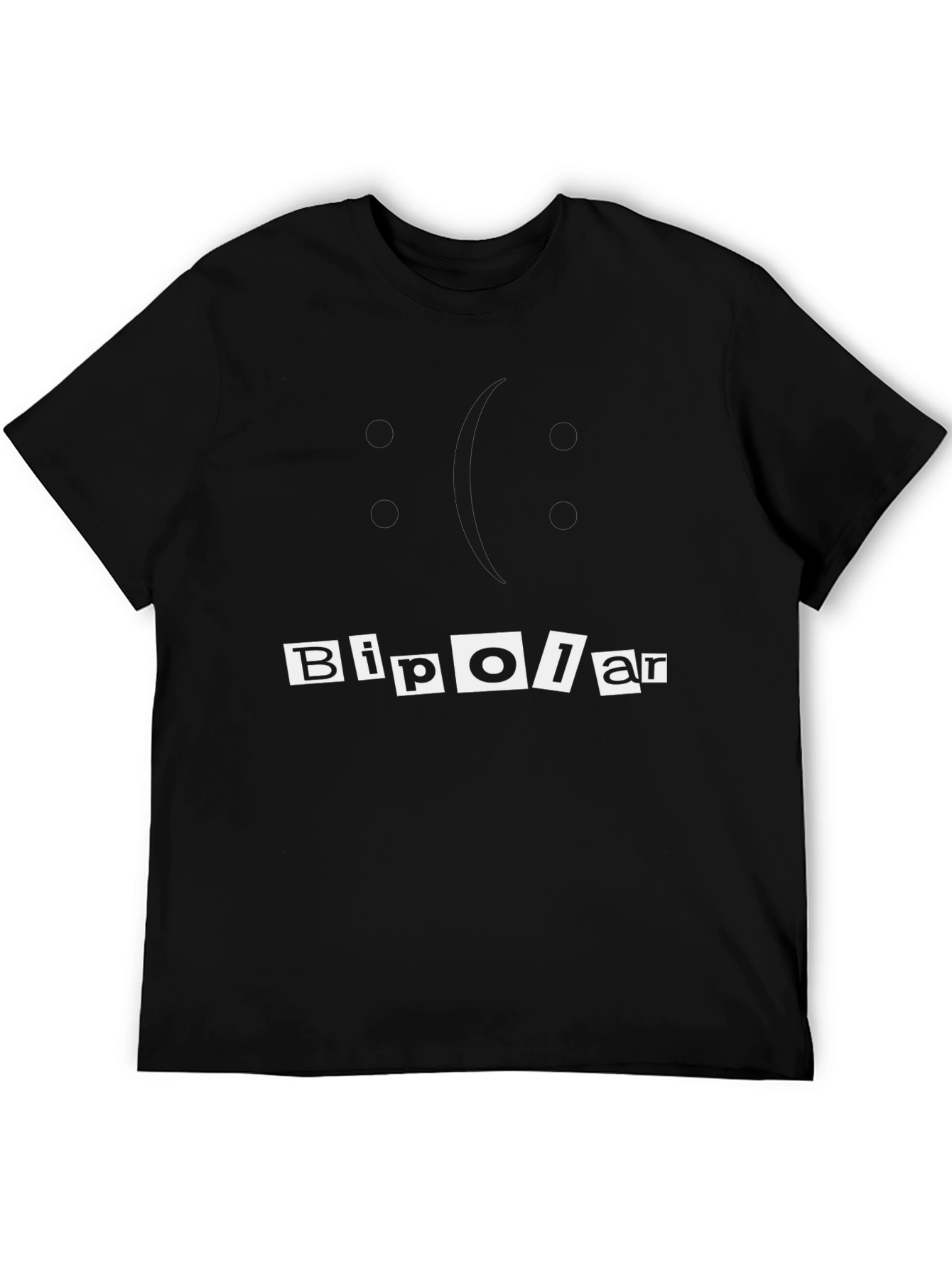 Bipolar Graphic Tee - Black Cotton Casual T-Shirt