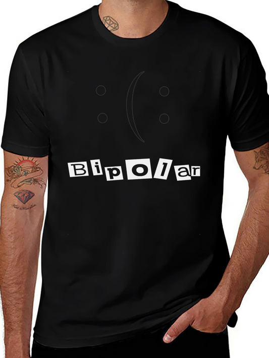 Bipolar Graphic Tee - Black Cotton Casual T-Shirt