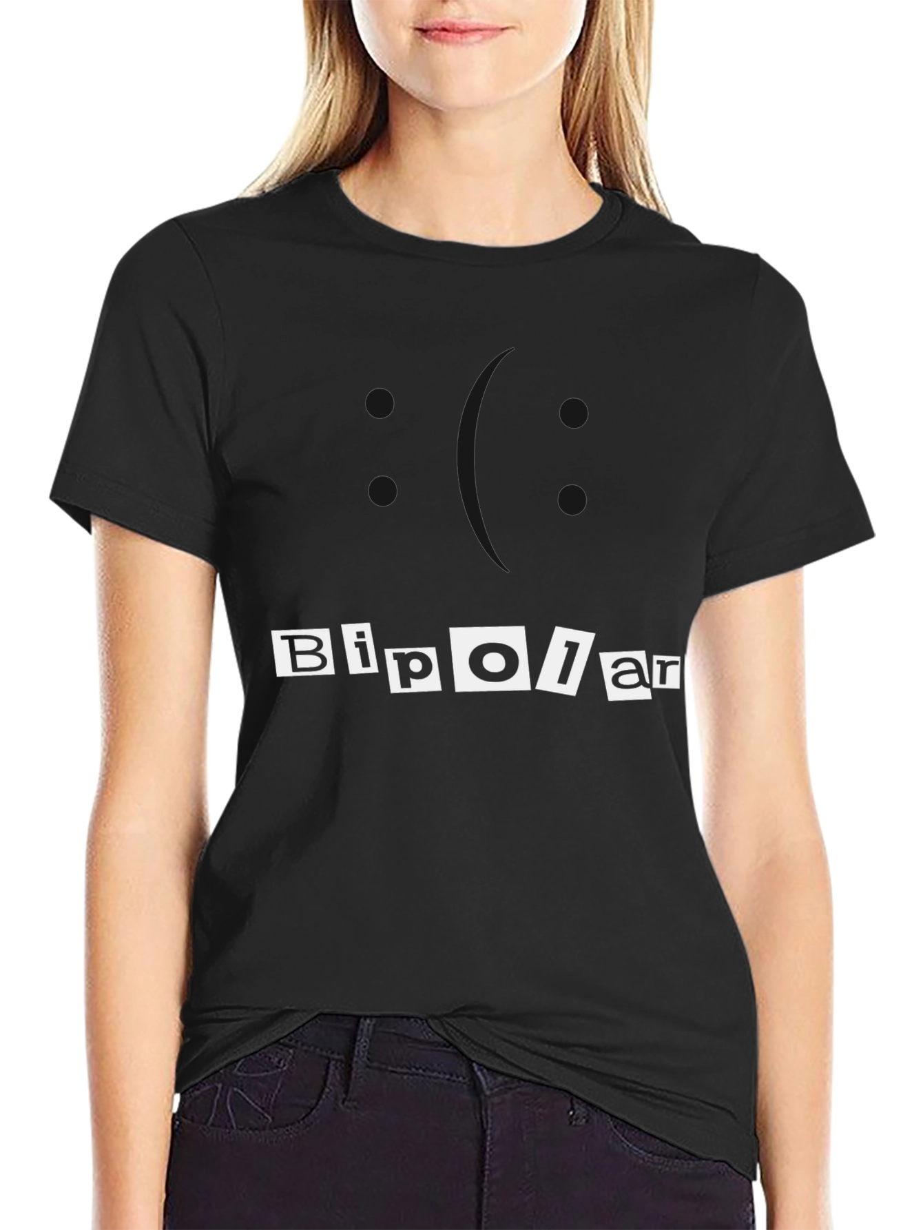 Bipolar Graphic Tee - Black Cotton Casual T-Shirt
