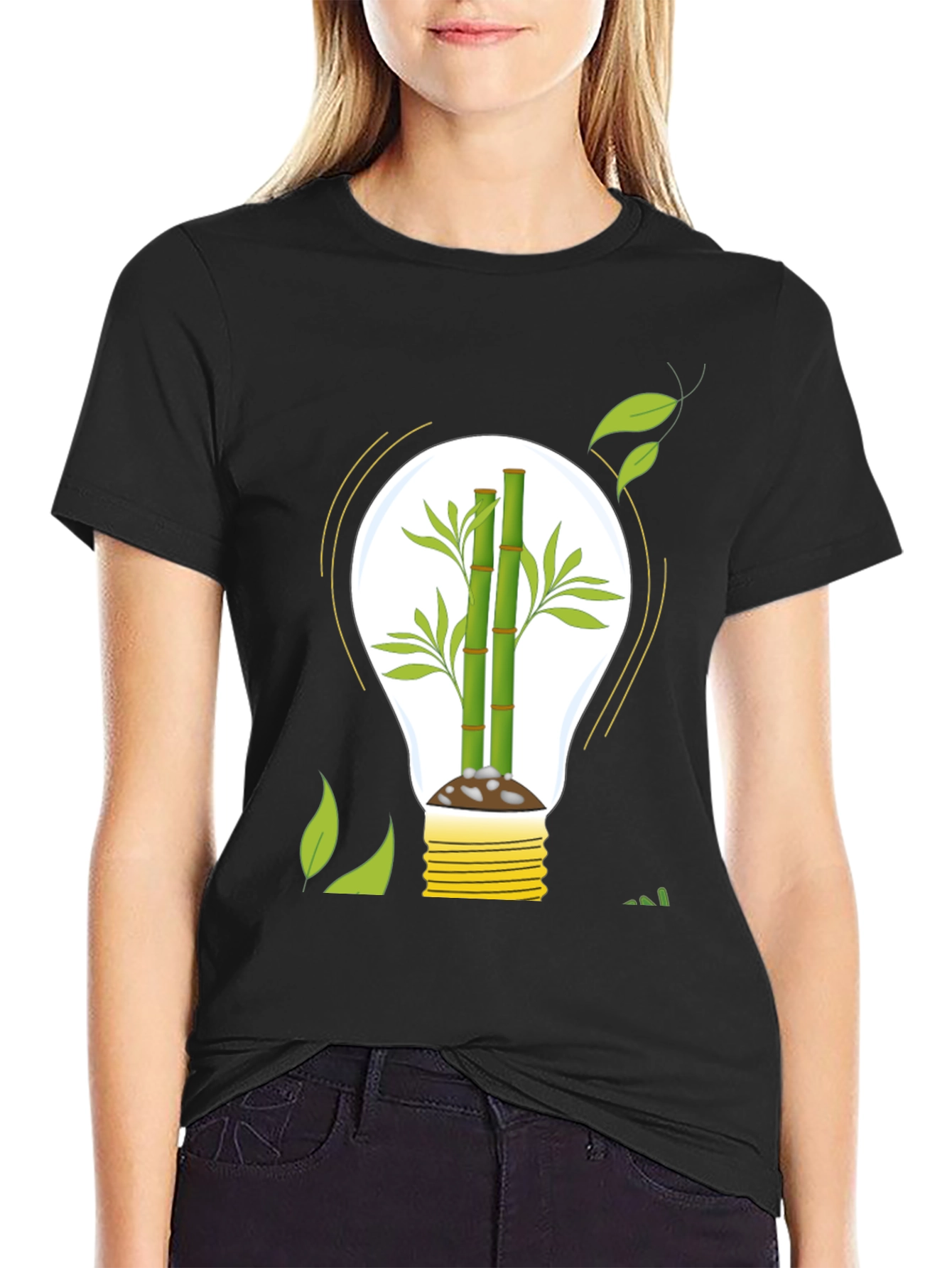 Eco-Friendly Bamboo Light Bulb Graphic Tee