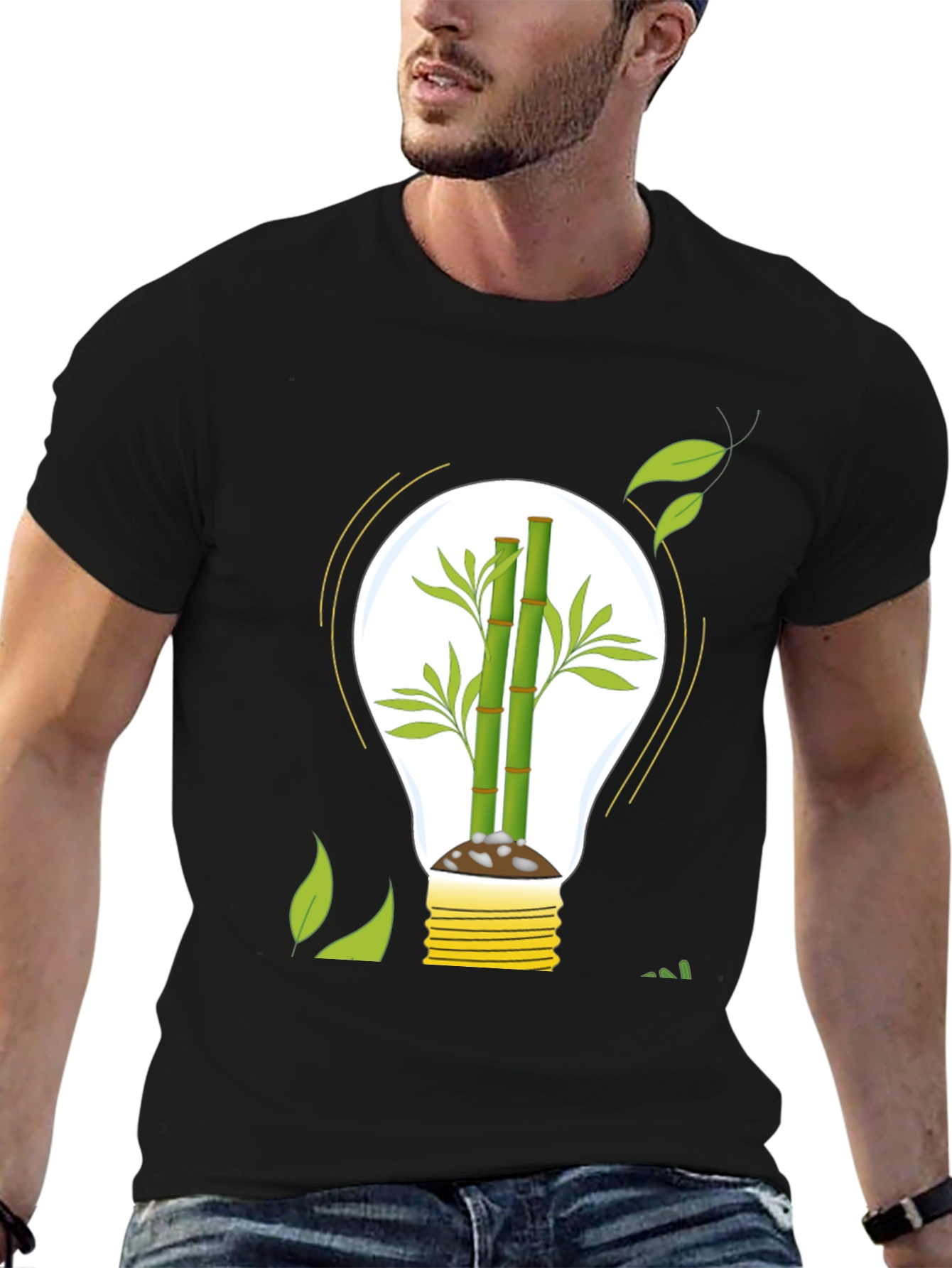 Eco-Friendly Bamboo Light Bulb Graphic Tee