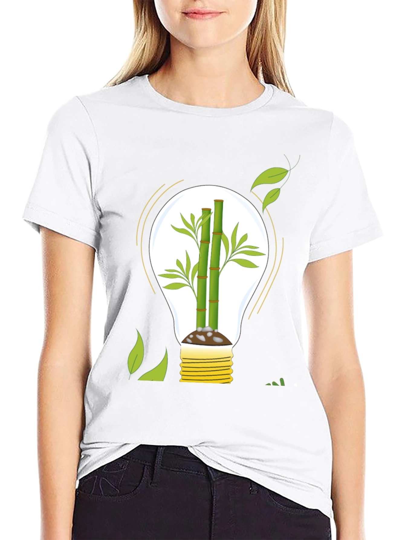 Eco-Friendly Bamboo Light Bulb Graphic Tee