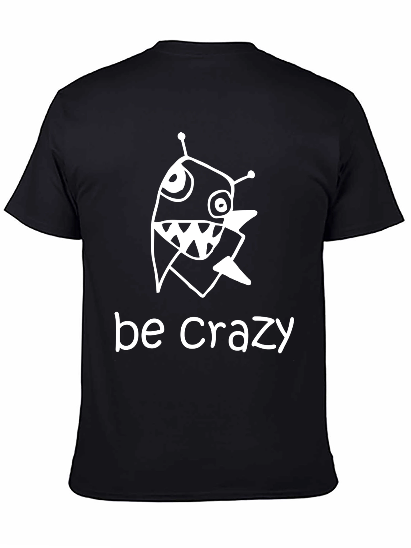 Be Crazy Cartoon Creature Black T-Shirt