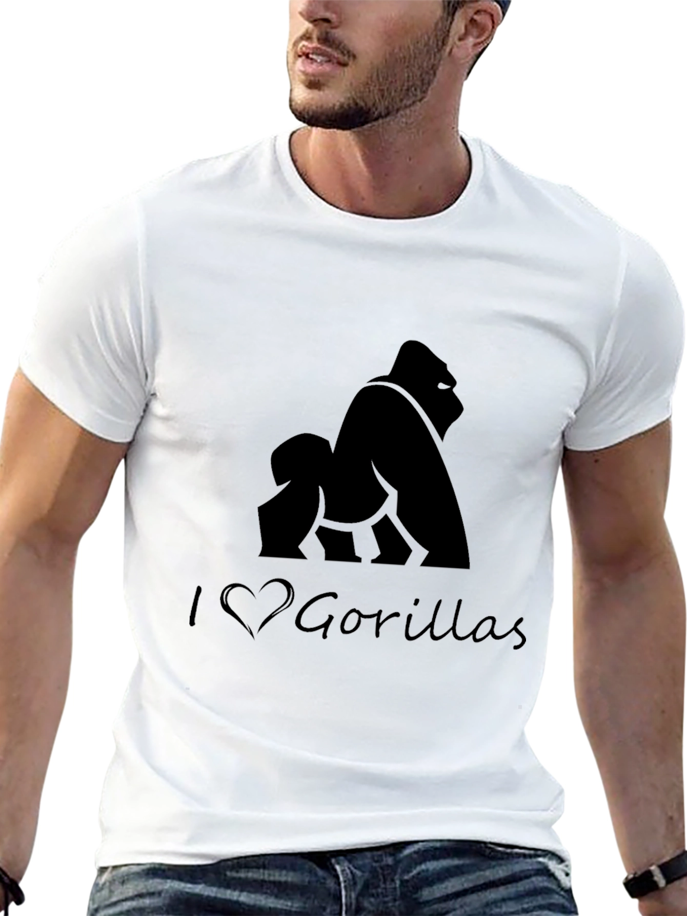 I Heart Gorillas Black T-Shirt