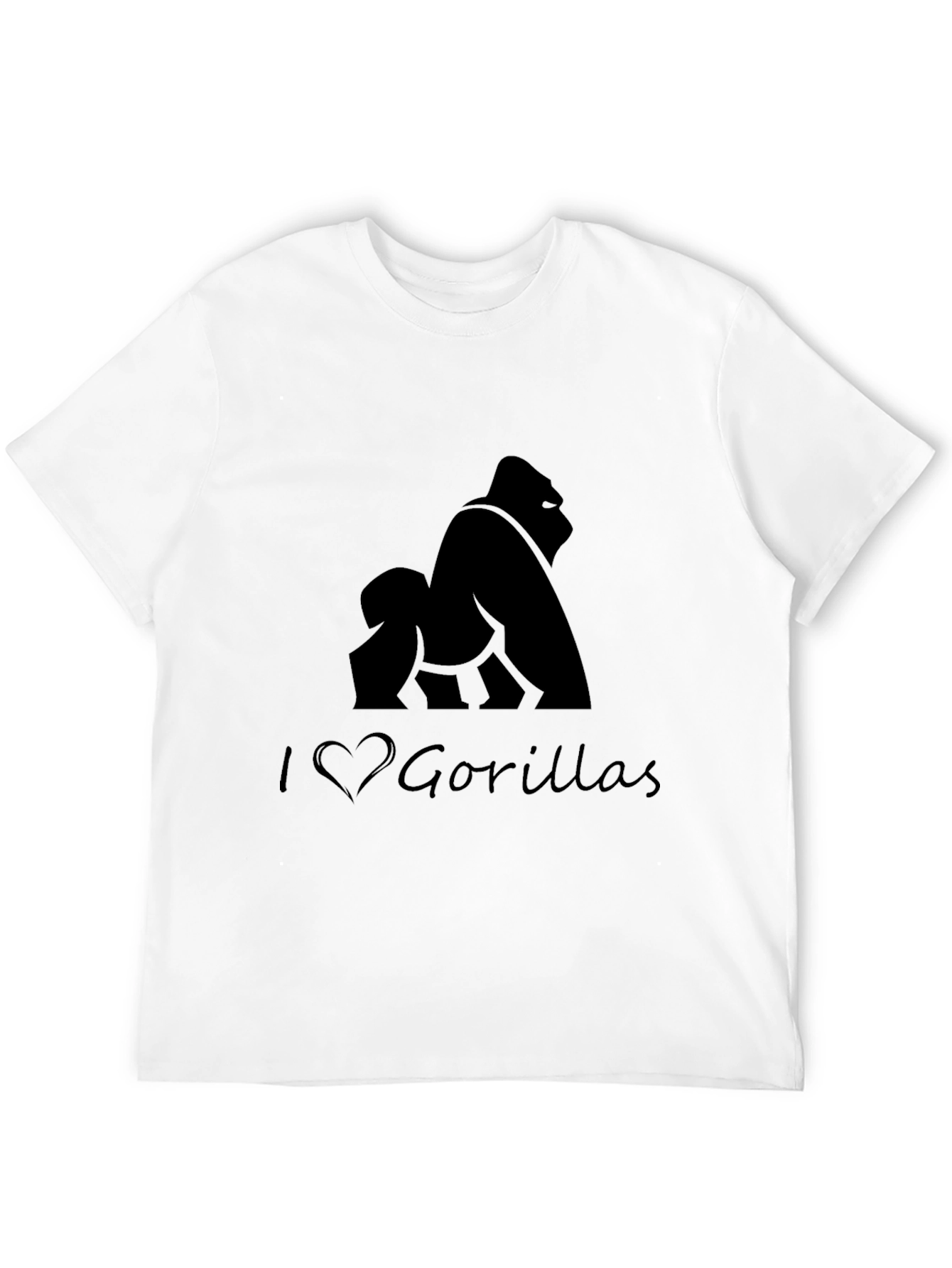 I Heart Gorillas Black T-Shirt