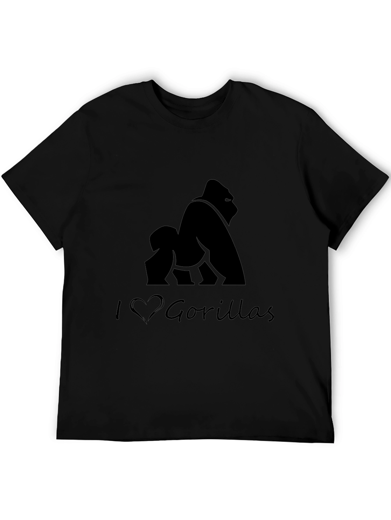 I Heart Gorillas Black T-Shirt
