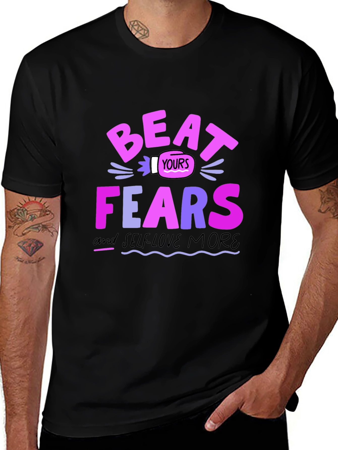 Beat Your Fears Black Graphic Tee