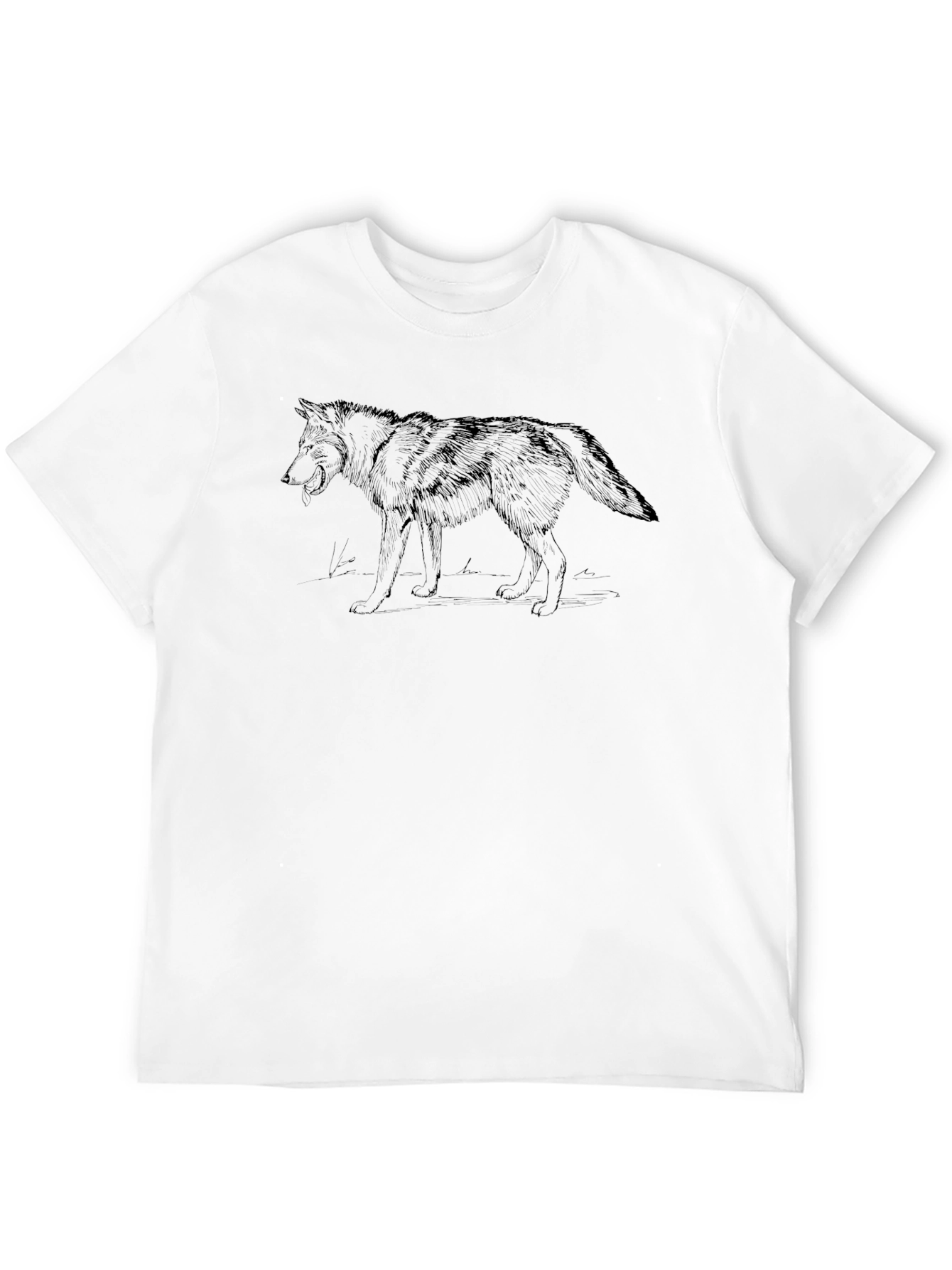 Black Wolf Graphic Tee - Mens Casual Top