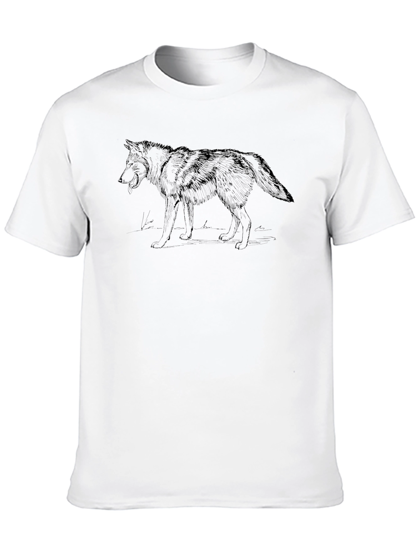 Black Wolf Graphic Tee - Mens Casual Top