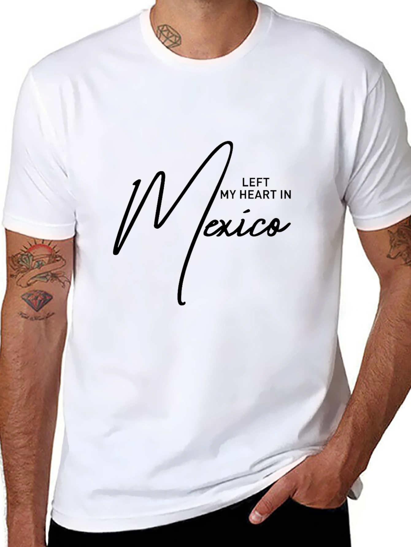 Left My Heart in Mexico Black Graphic Tee