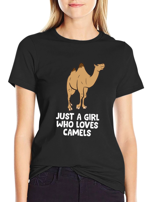 Camel Lover Black T-Shirt: Just A Girl Who Loves Camels Tee