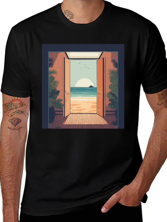Beach View Graphic Tee - Relaxed Comfort