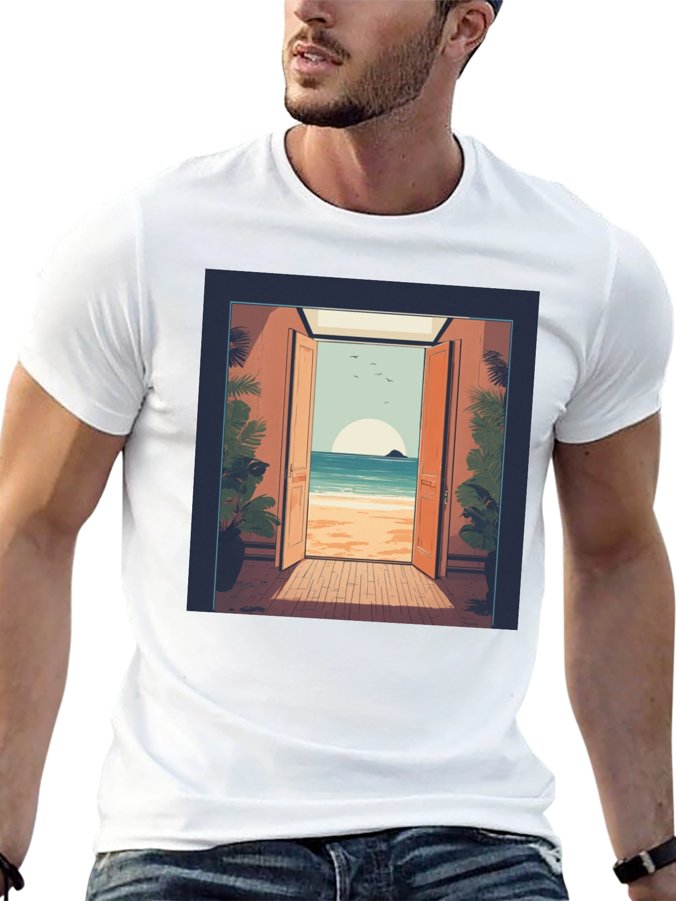 Beach View Graphic Tee - Relaxed Comfort