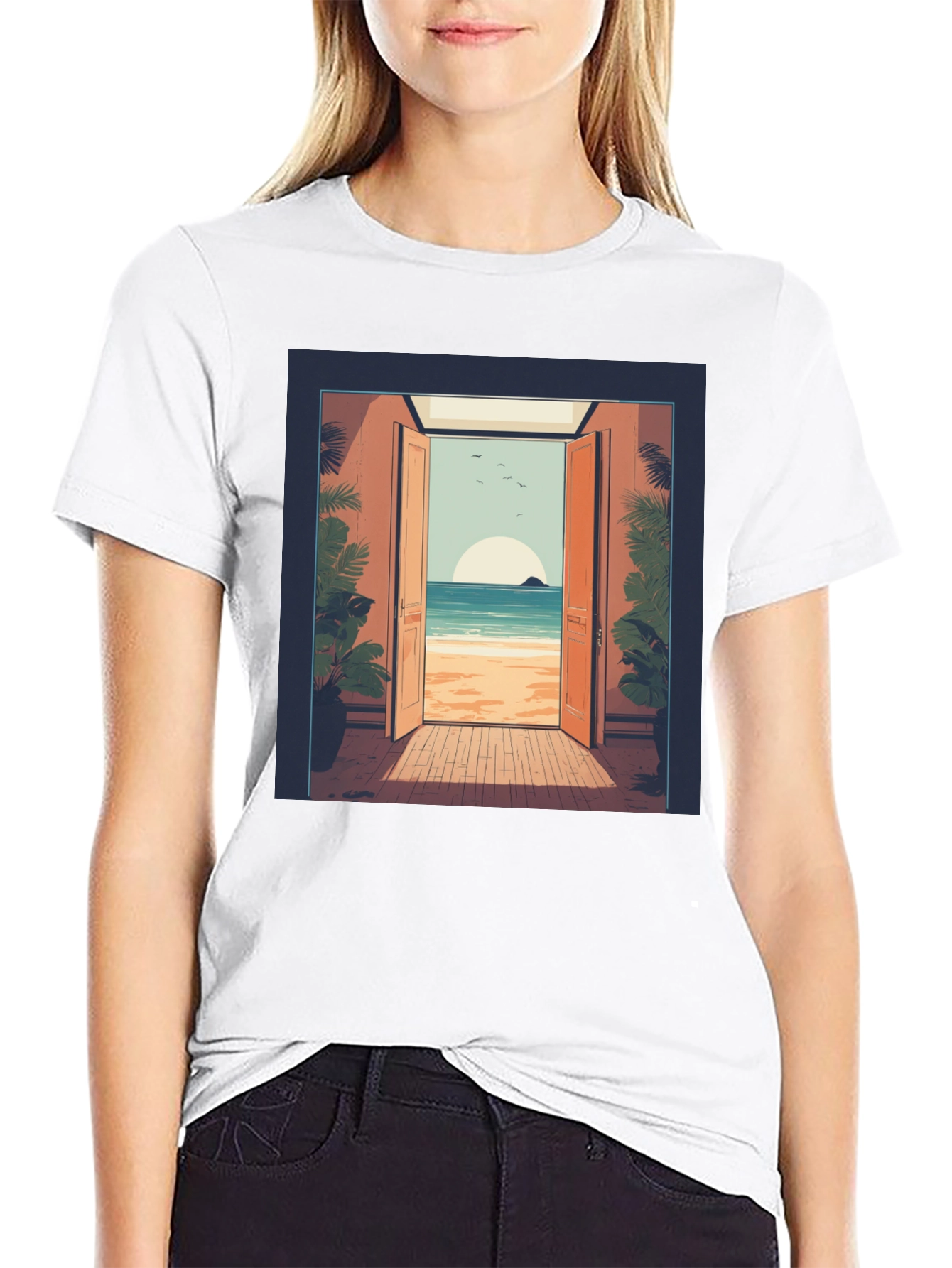 Beach View Graphic Tee - Relaxed Comfort