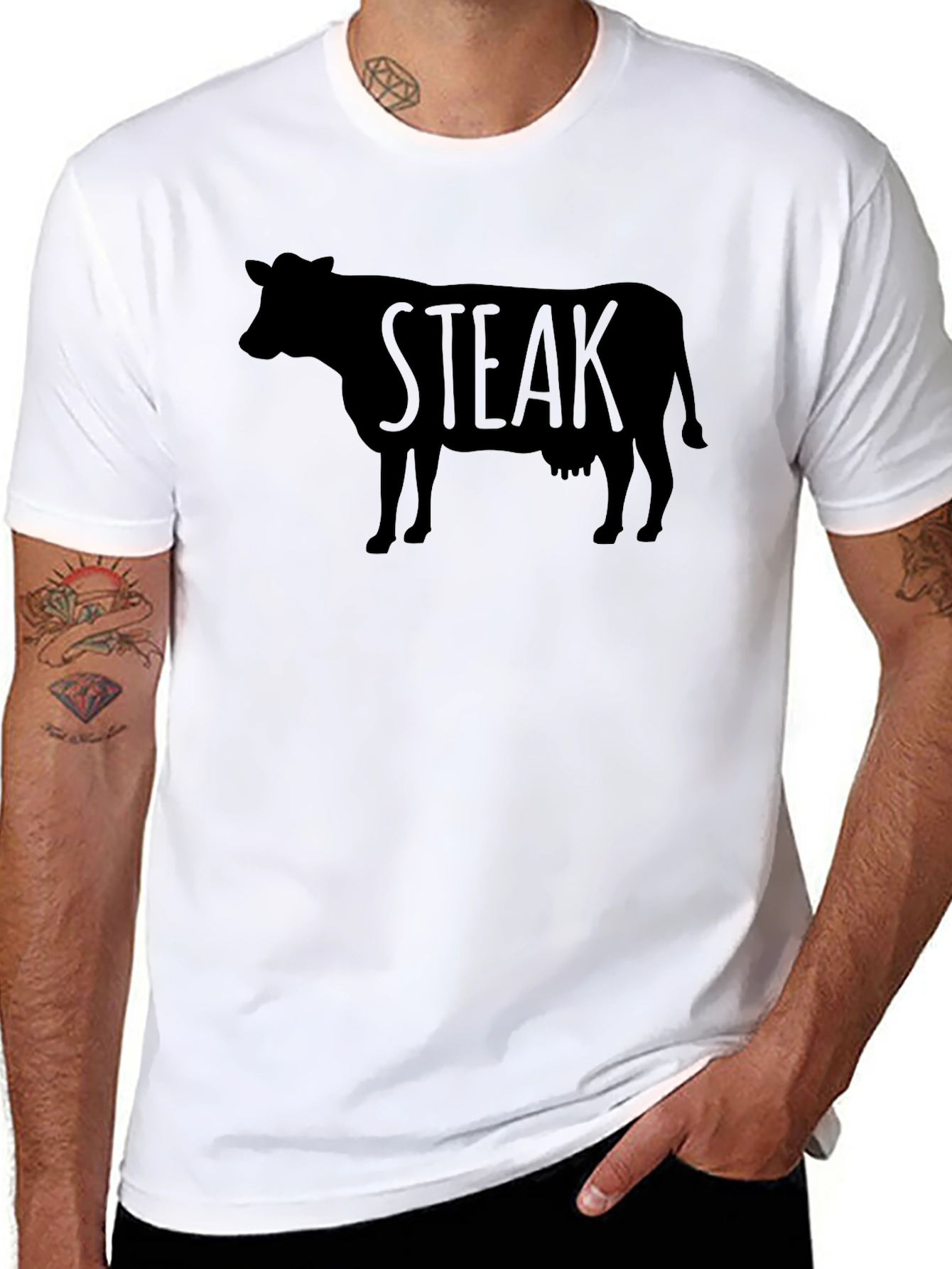 Steak Cow Graphic Tee - Black