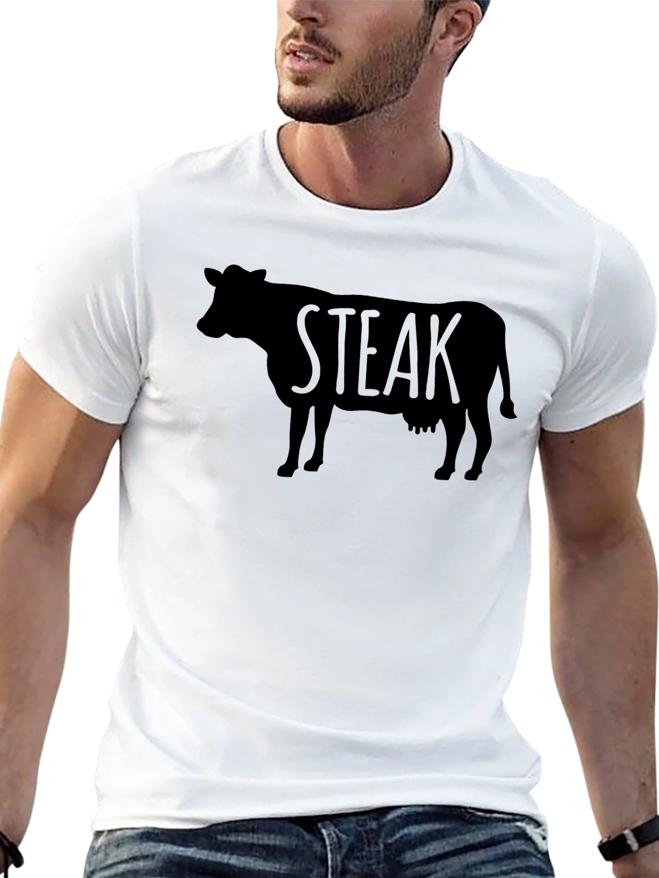 Steak Cow Graphic Tee - Black