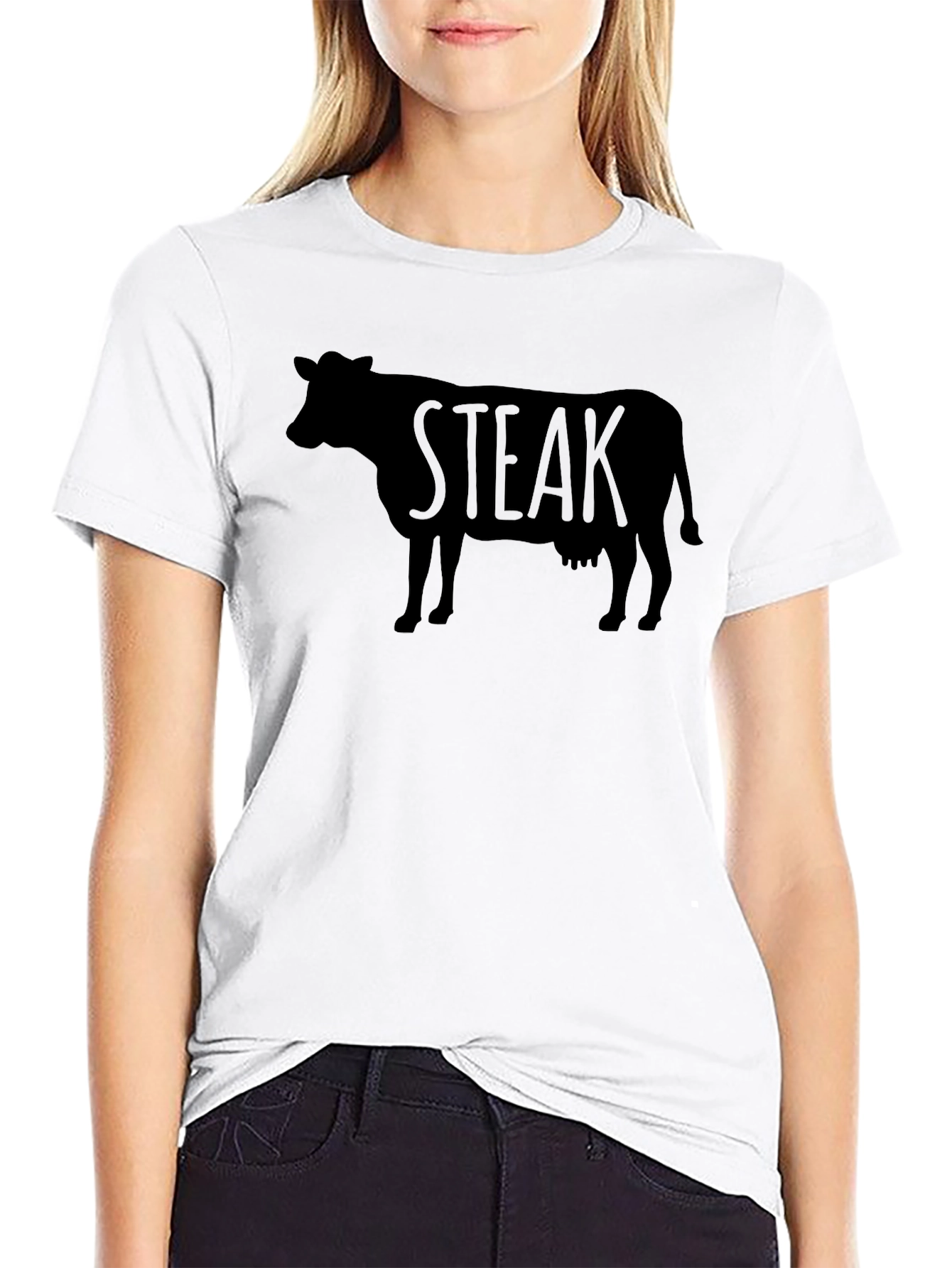 Steak Cow Graphic Tee - Black