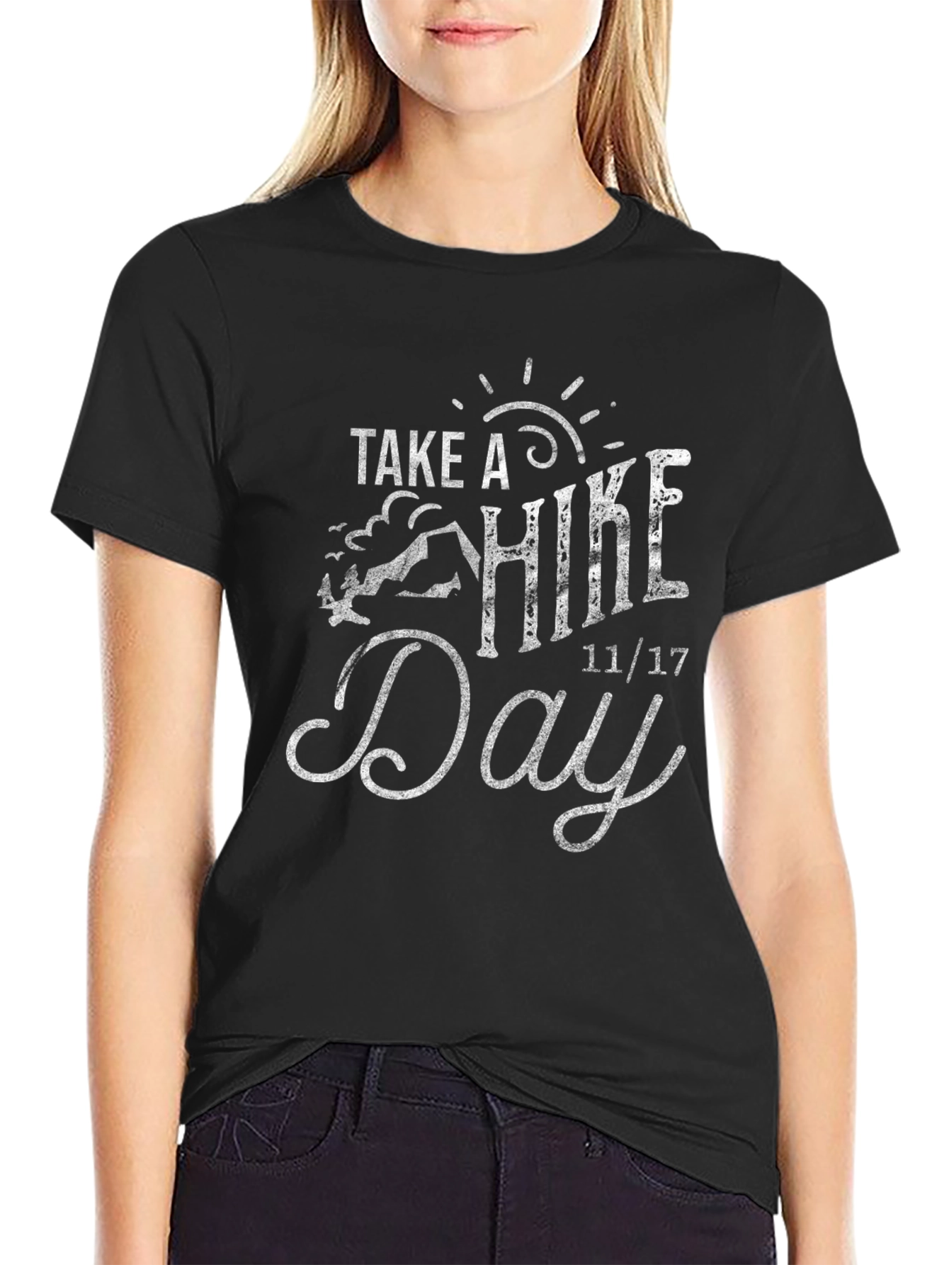 Take a Hike Day Black Graphic Tee