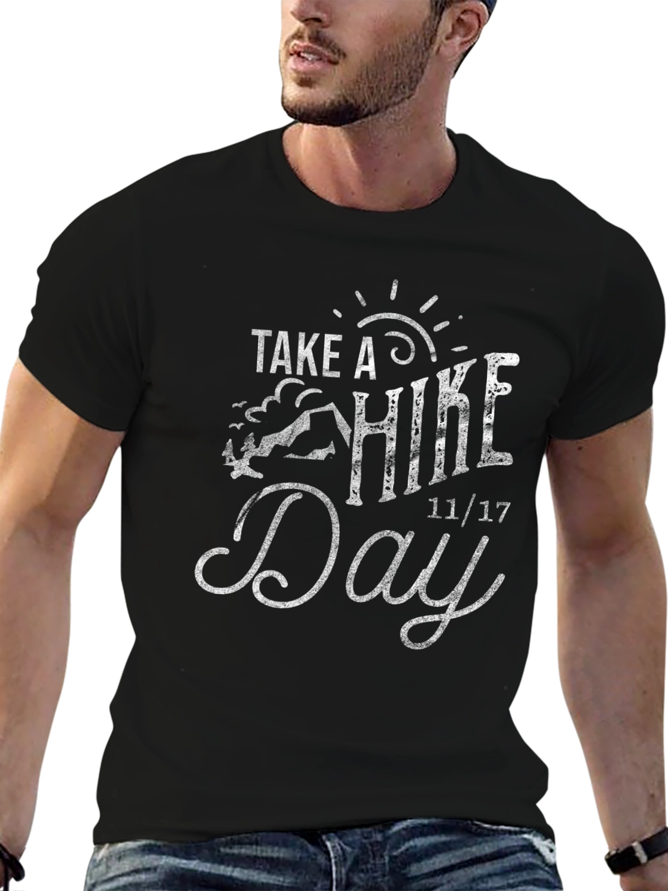 Take a Hike Day Black Graphic Tee