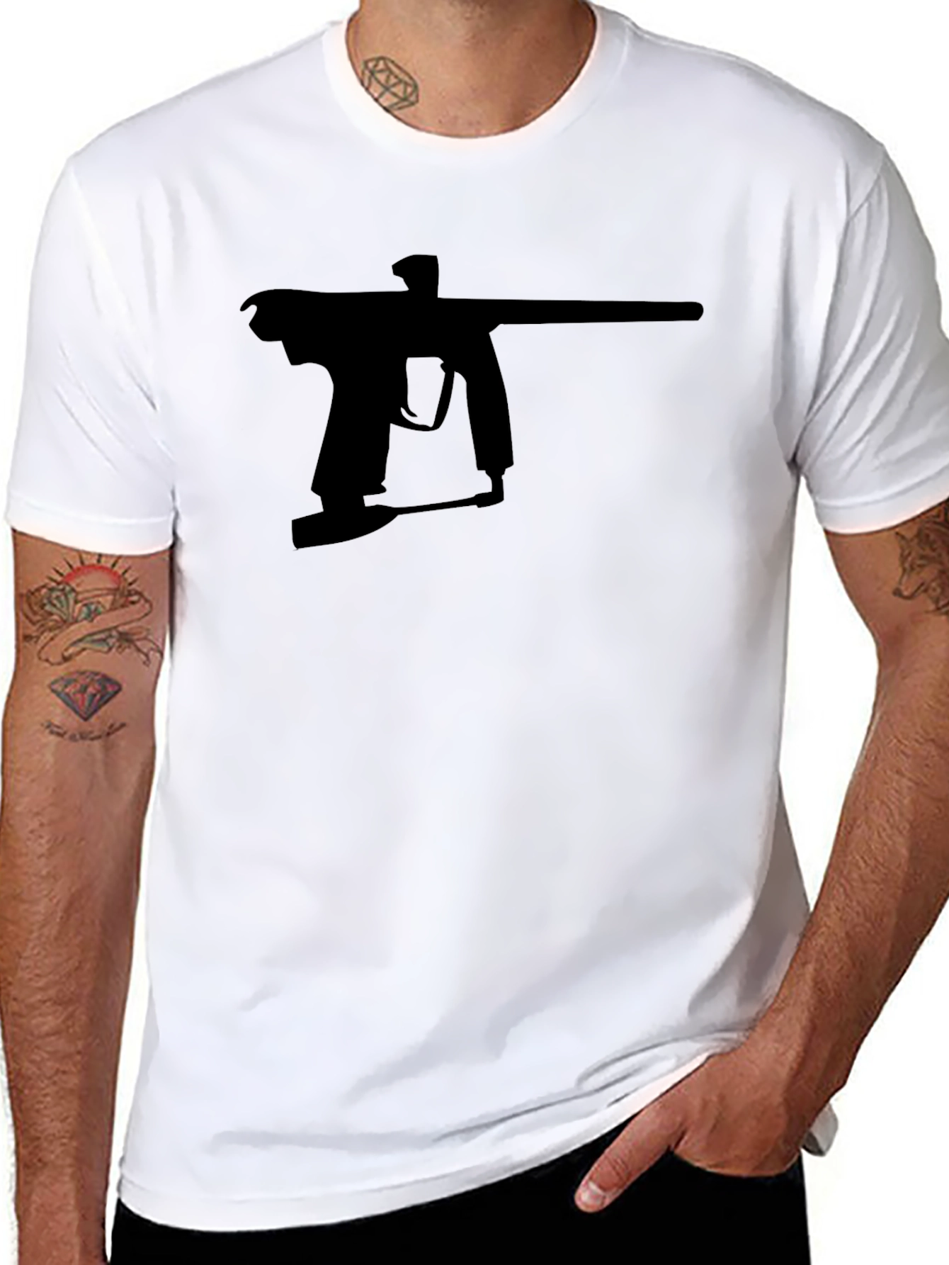 Paintball Gun Silhouette T-Shirt - Black