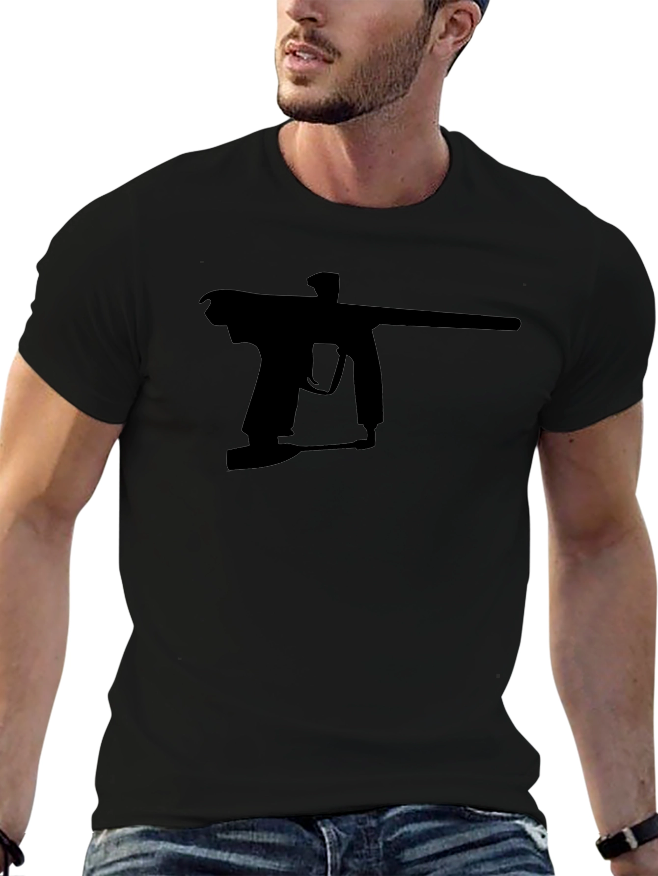 Paintball Gun Silhouette T-Shirt - Black