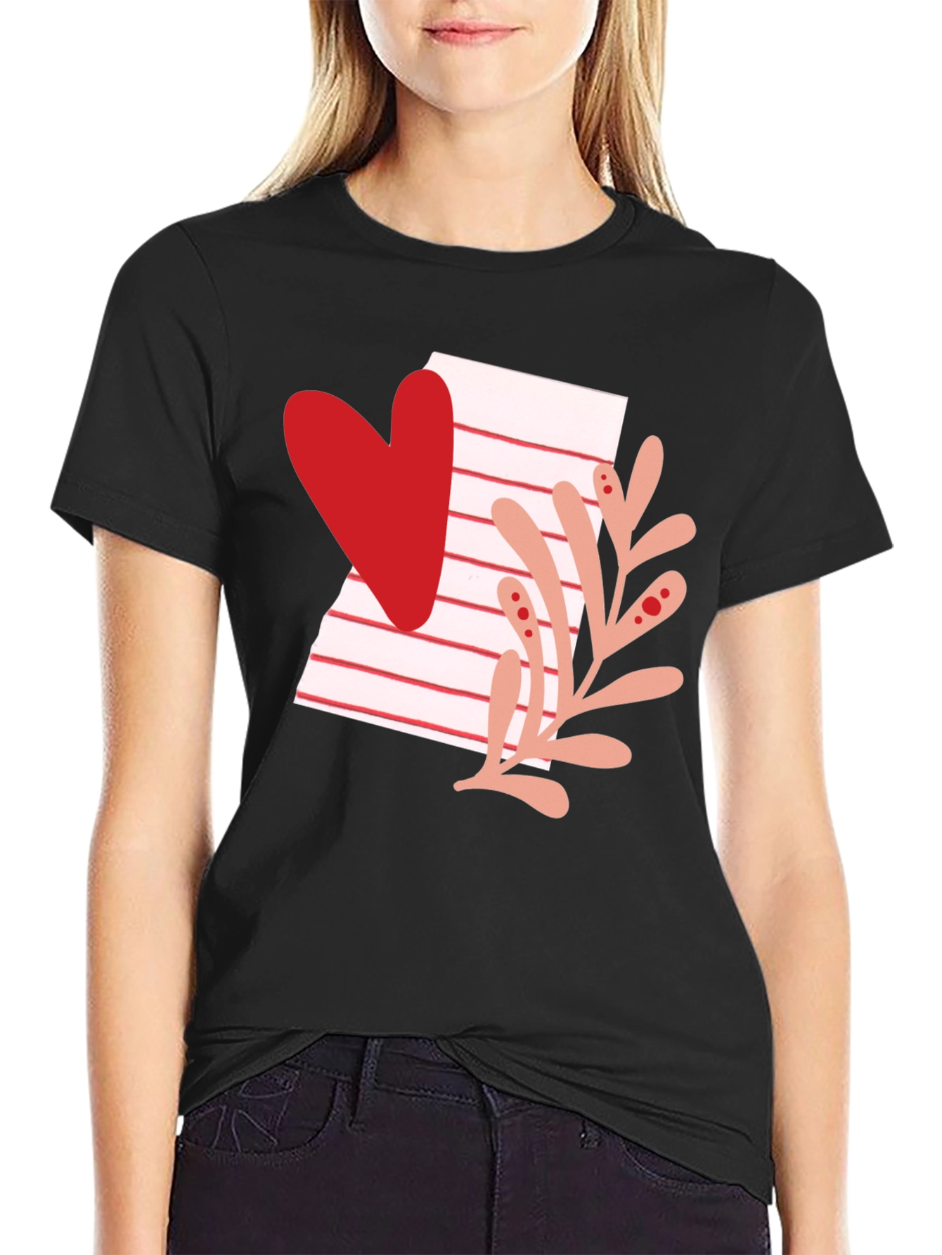 Heart & Letter T-Shirt - Stylish Valentines Day Tee