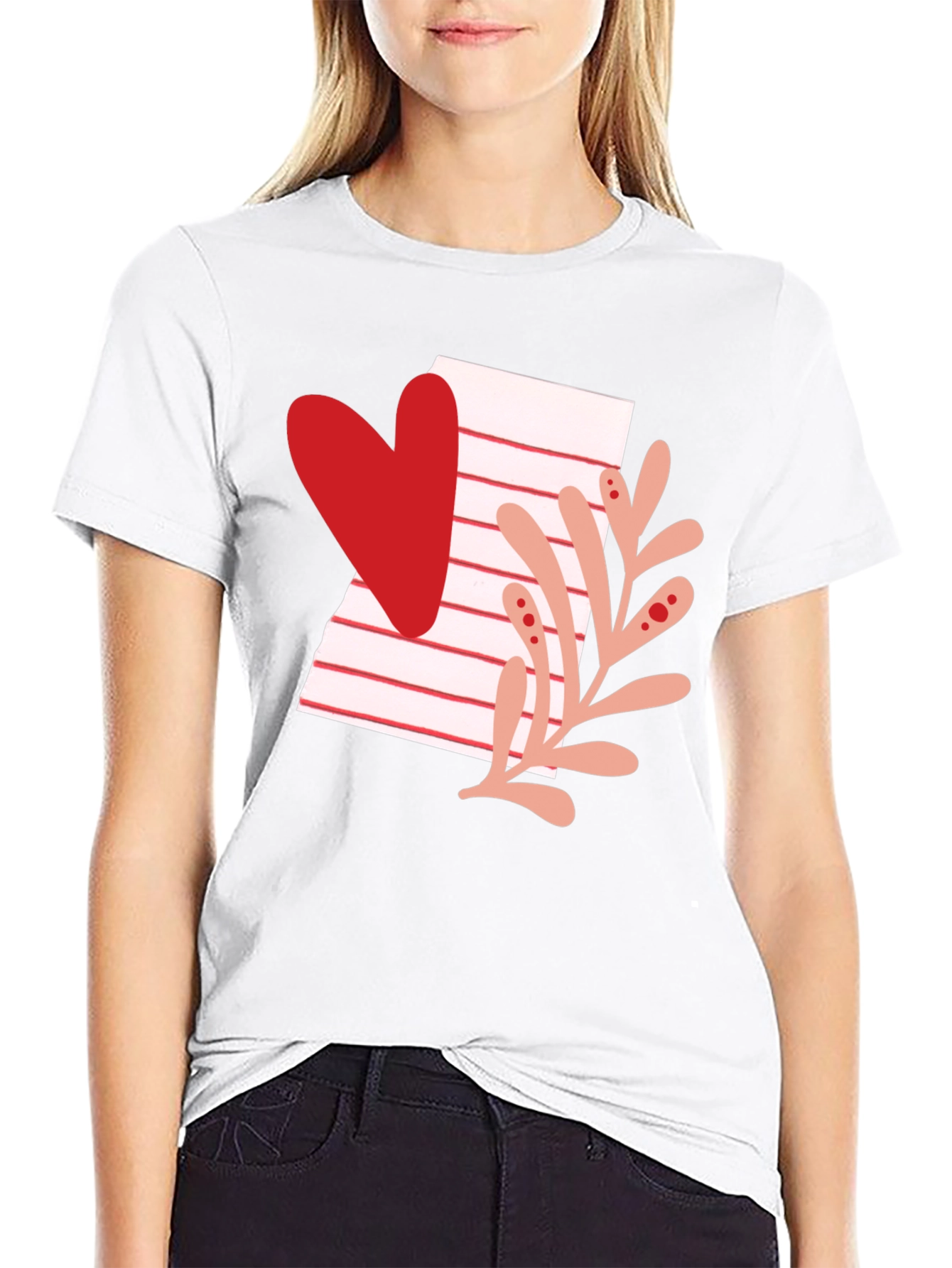 Heart & Letter T-Shirt - Stylish Valentines Day Tee