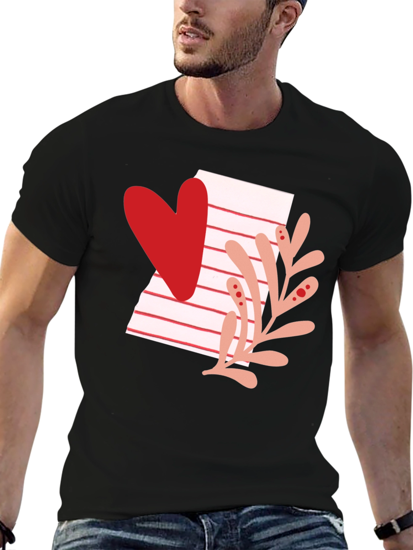 Heart & Letter T-Shirt - Stylish Valentines Day Tee