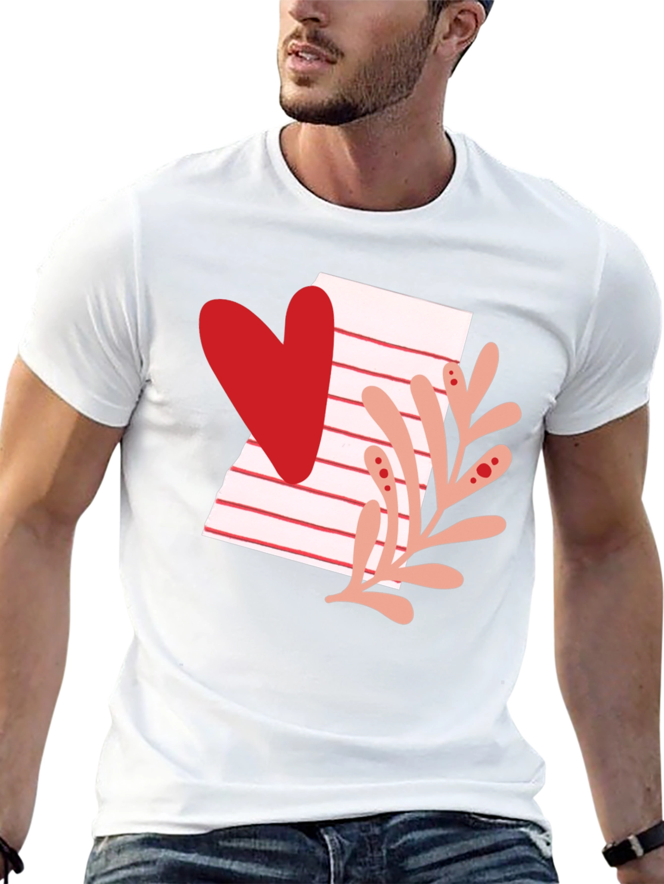 Heart & Letter T-Shirt - Stylish Valentines Day Tee