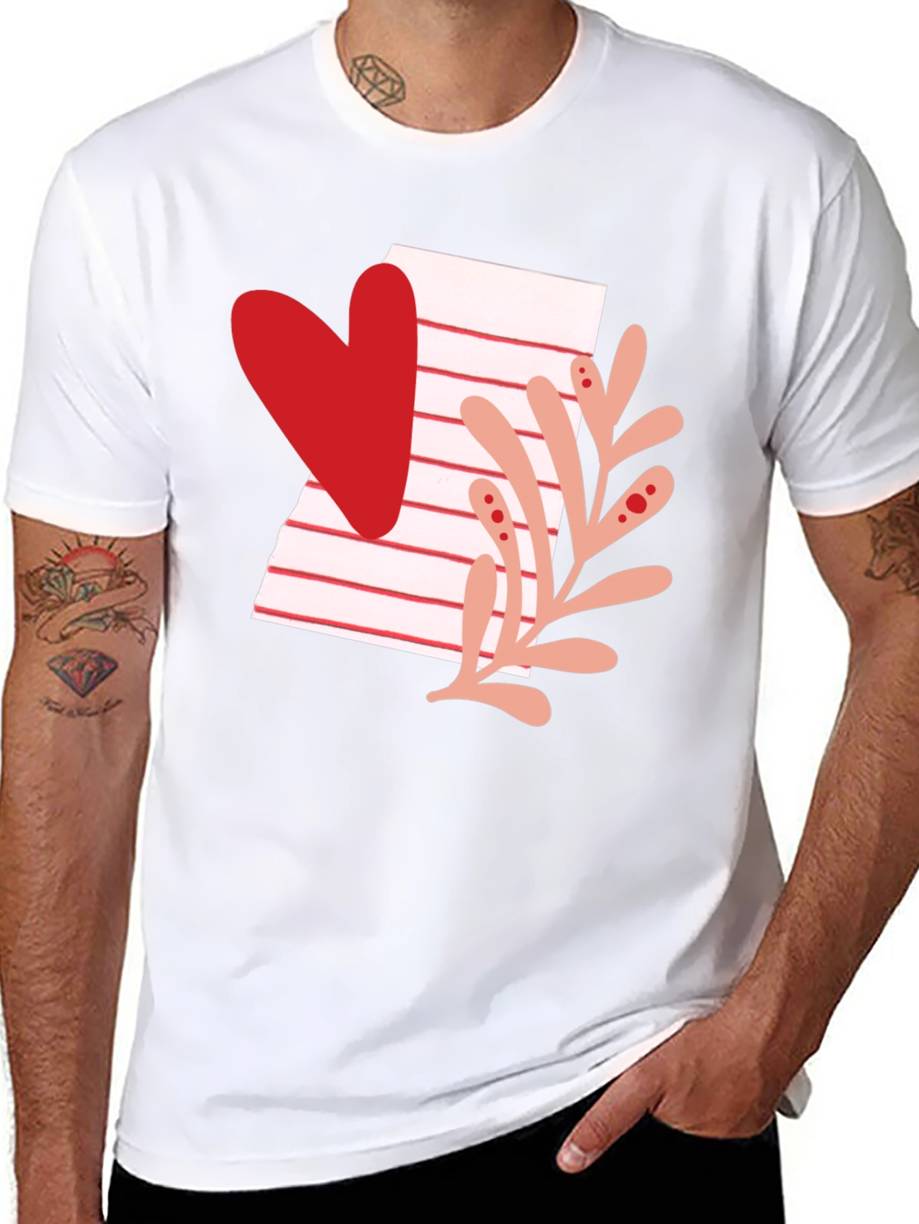 Heart & Letter T-Shirt - Stylish Valentines Day Tee