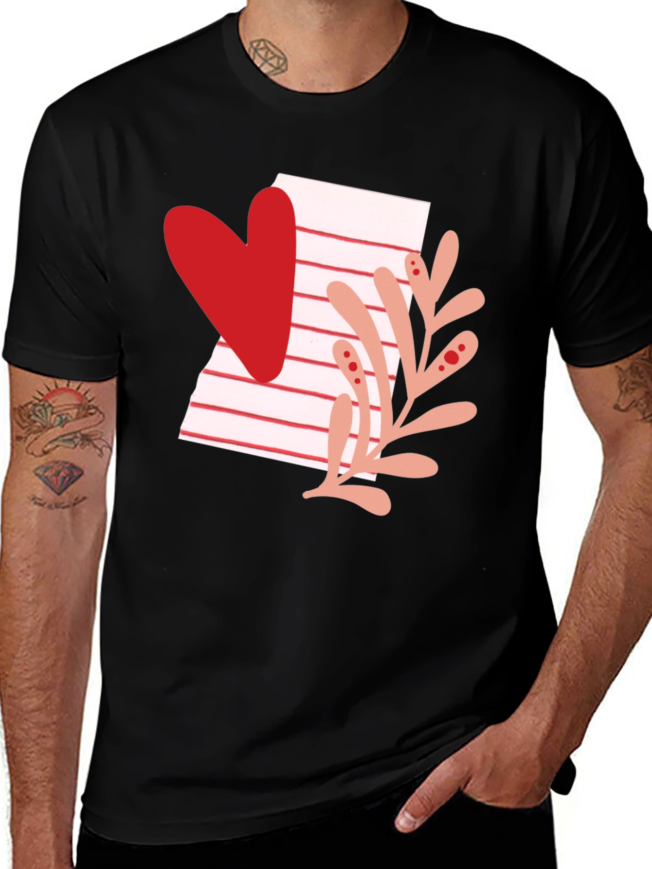 Heart & Letter T-Shirt - Stylish Valentines Day Tee