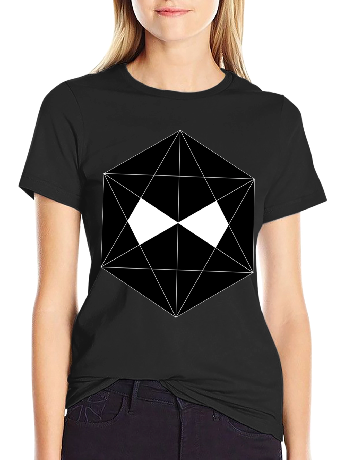 Geometric Graphic Black T-Shirt