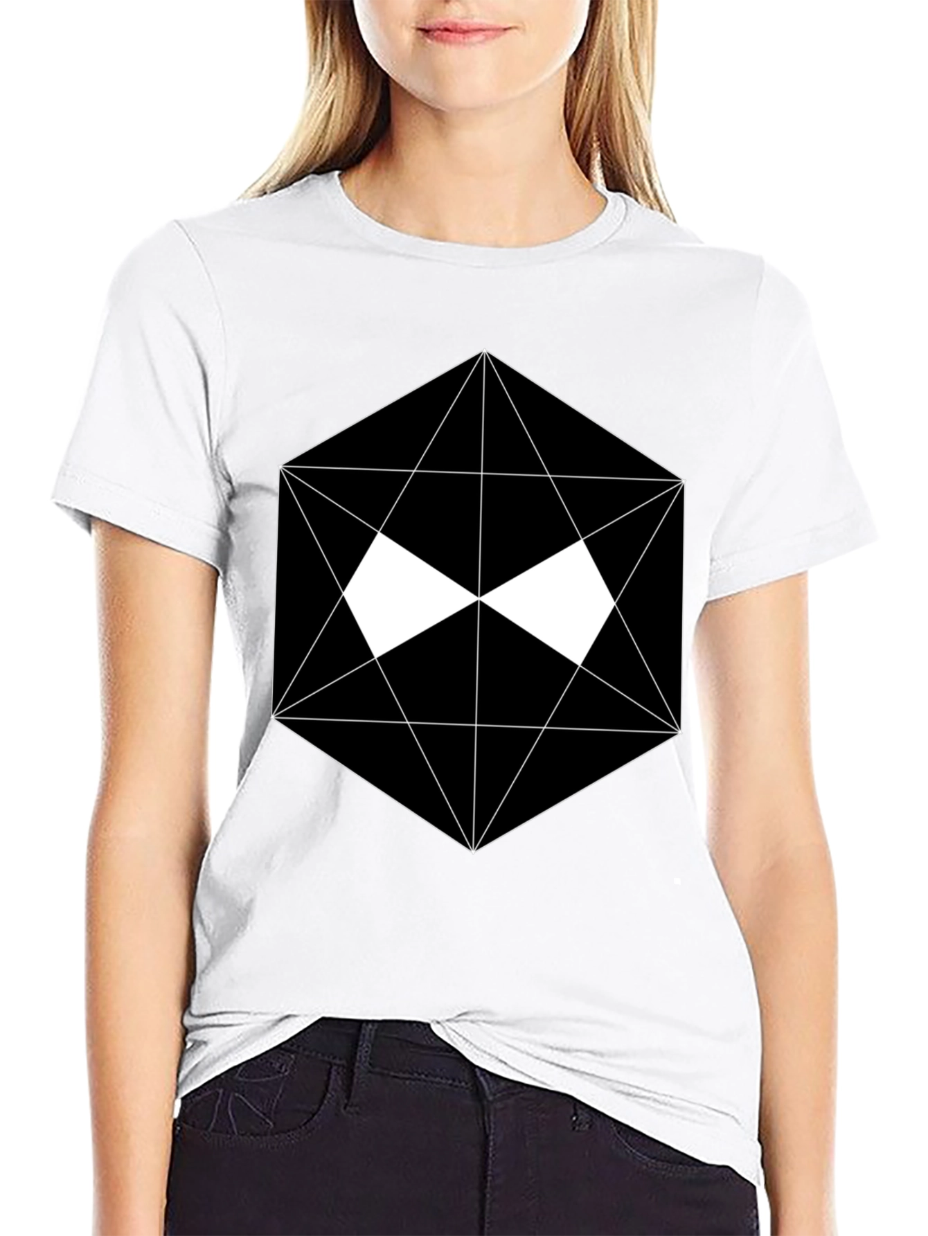 Geometric Graphic Black T-Shirt