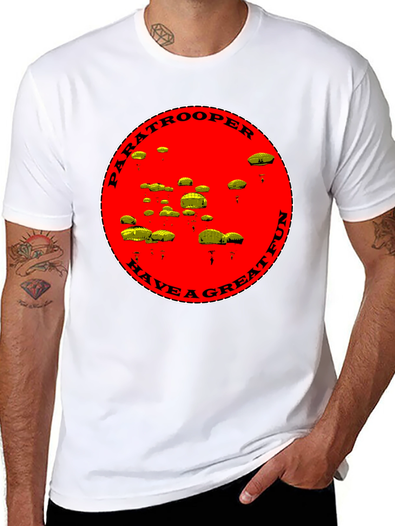 Paratrooper Have a Great Fun Black T-Shirt