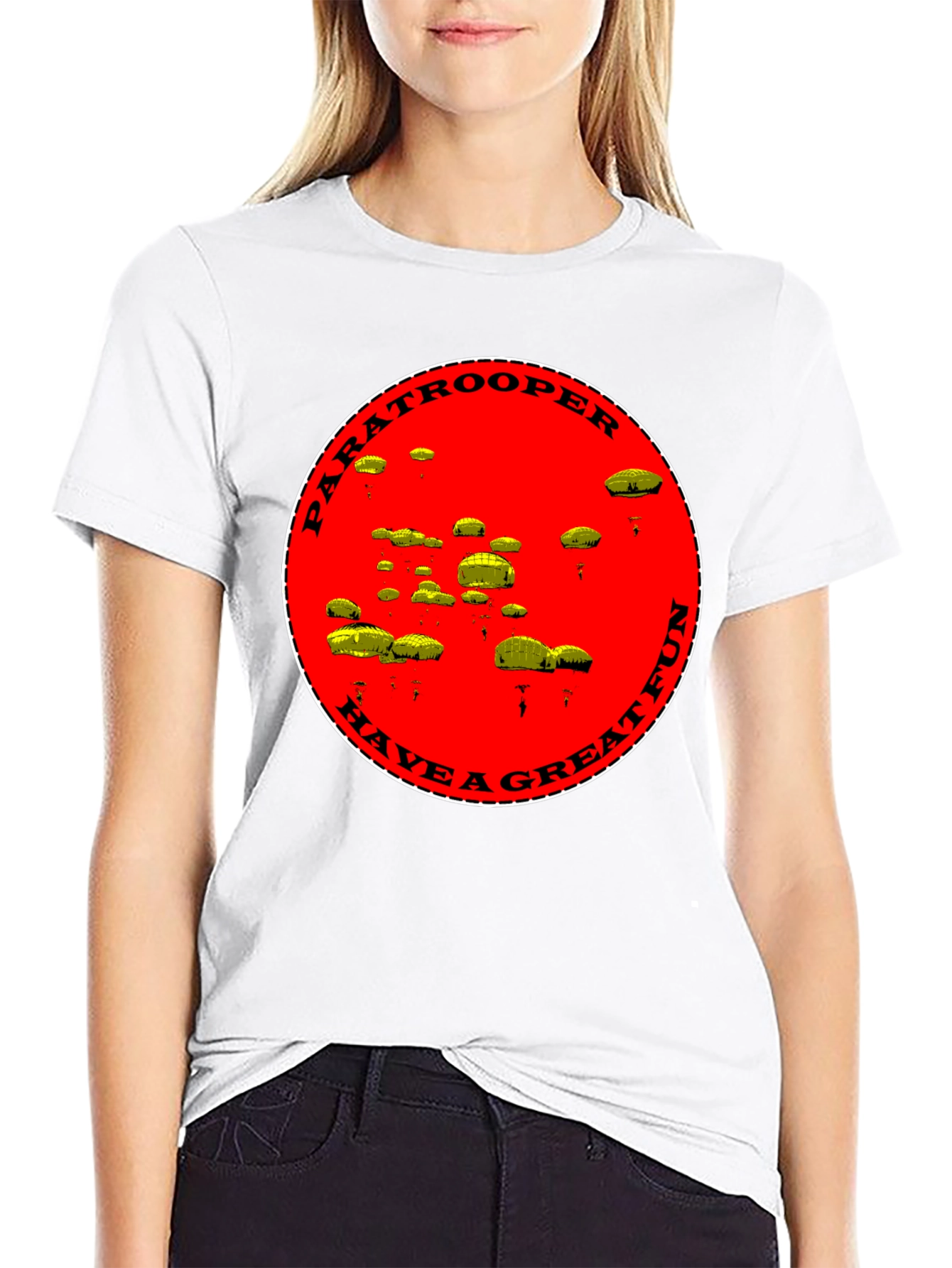 Paratrooper Have a Great Fun Black T-Shirt