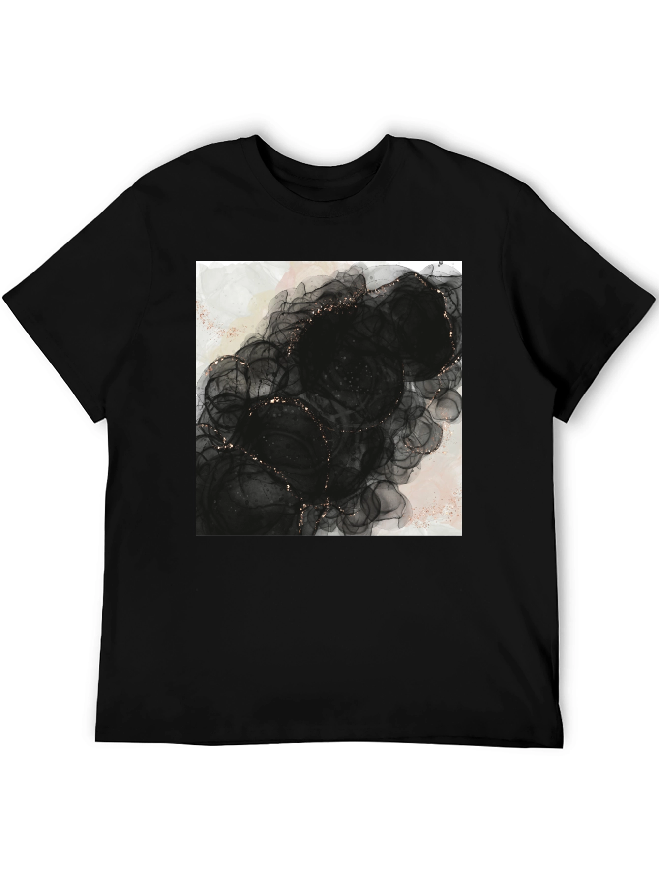 Abstract Black Floral T-Shirt