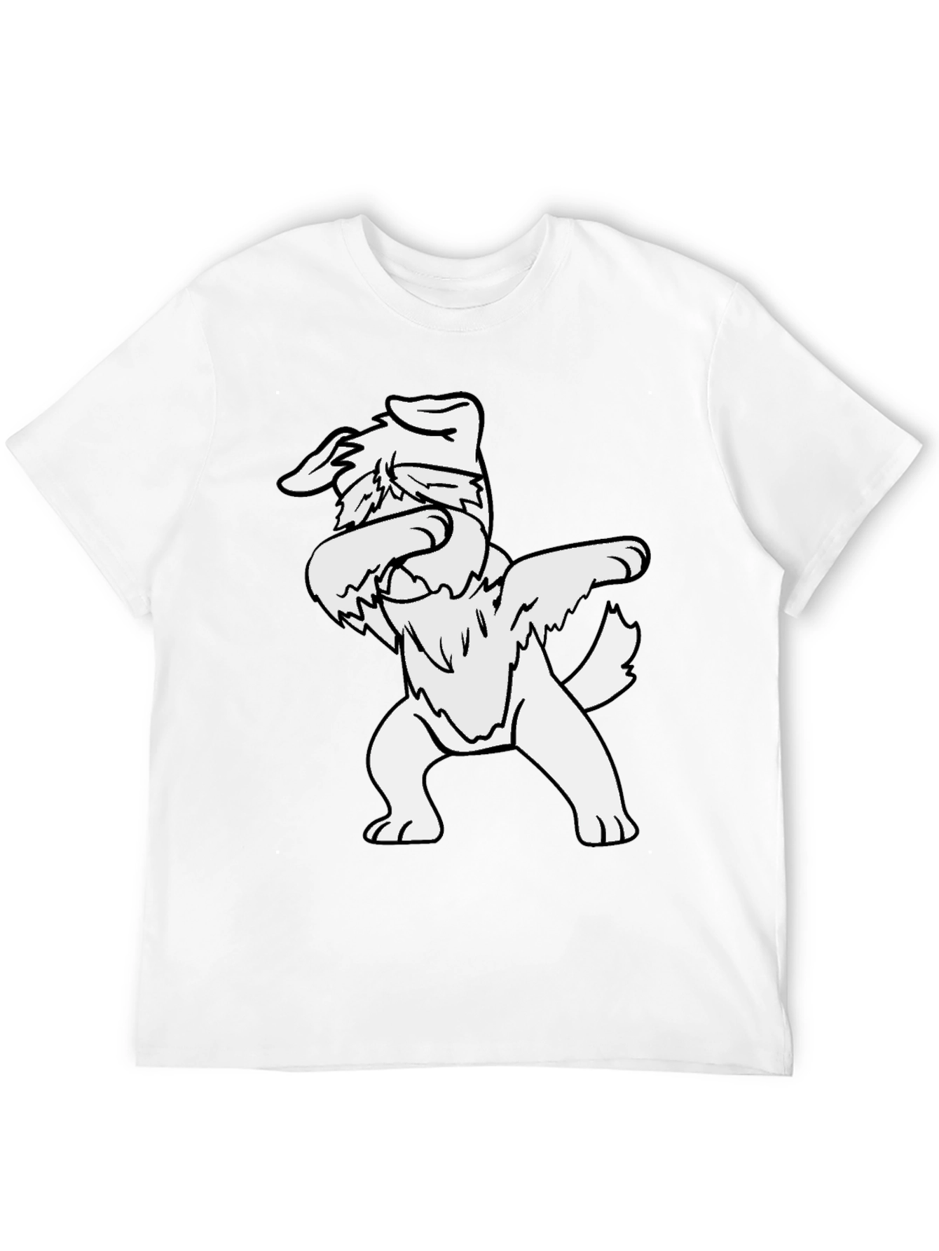 Dabbing Dog Graphic Tee - Black Cotton T-Shirt