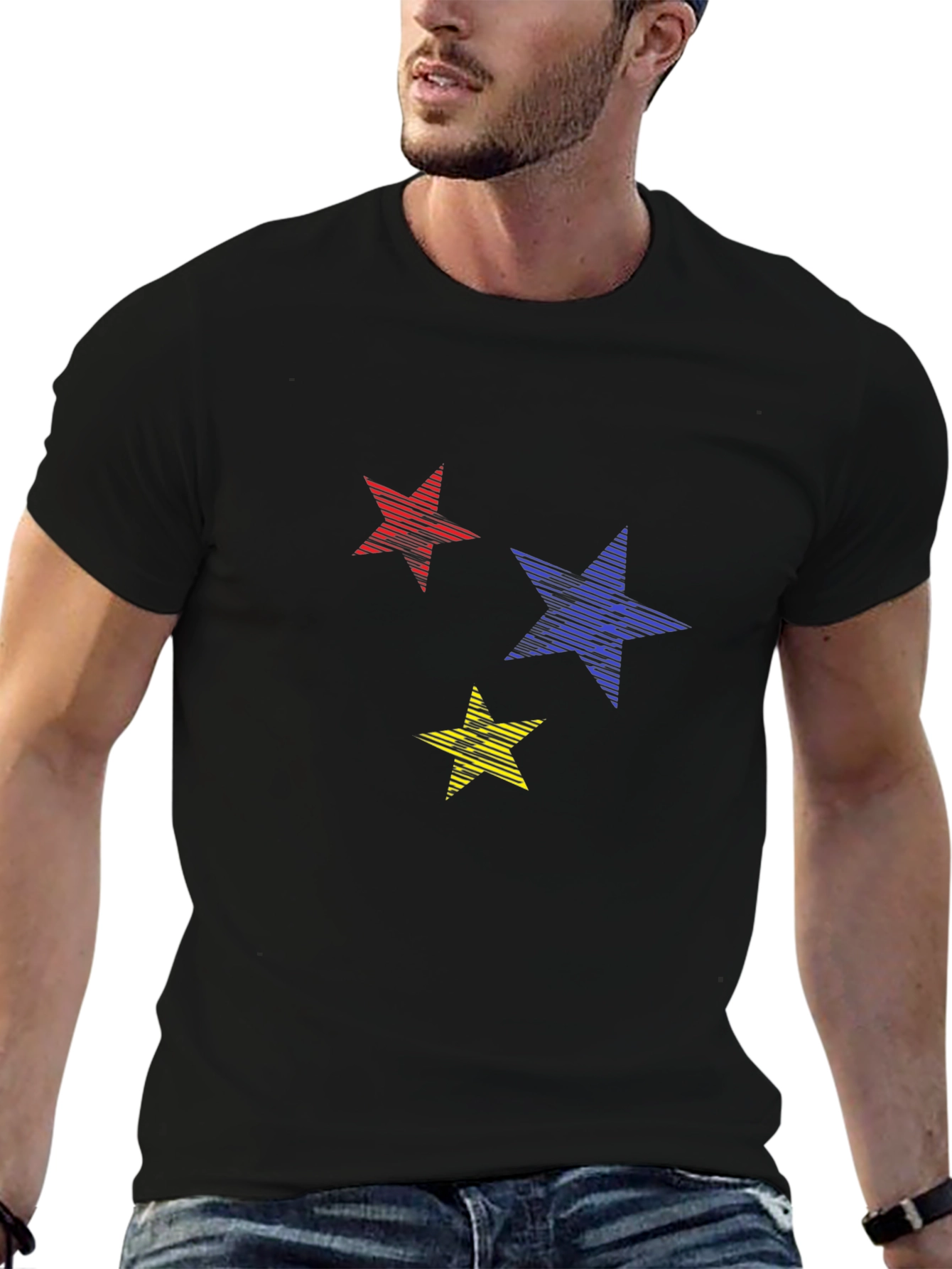 Starry Night Graphic Tee - Modern Casual Style